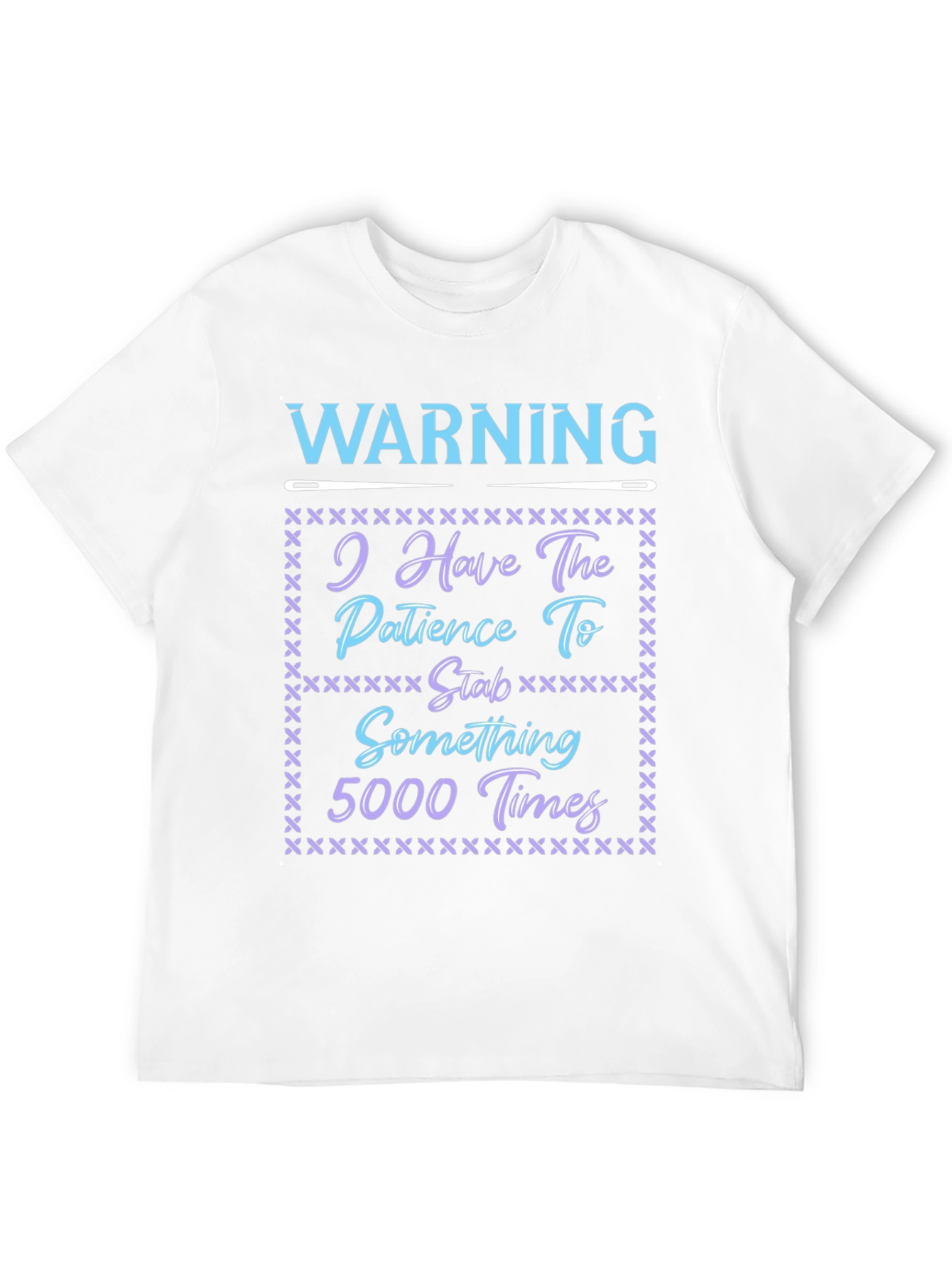 Black Warning: Patience to Stab 5000 Times T-Shirt view 12