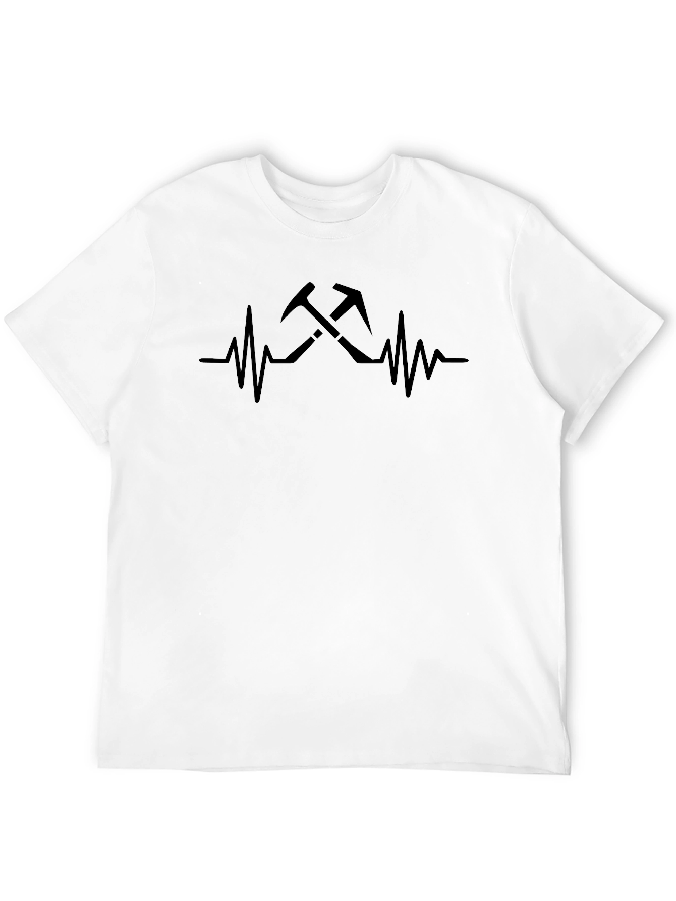 Black Miner's Heartbeat T-Shirt - Cool Occupation Tee view 12