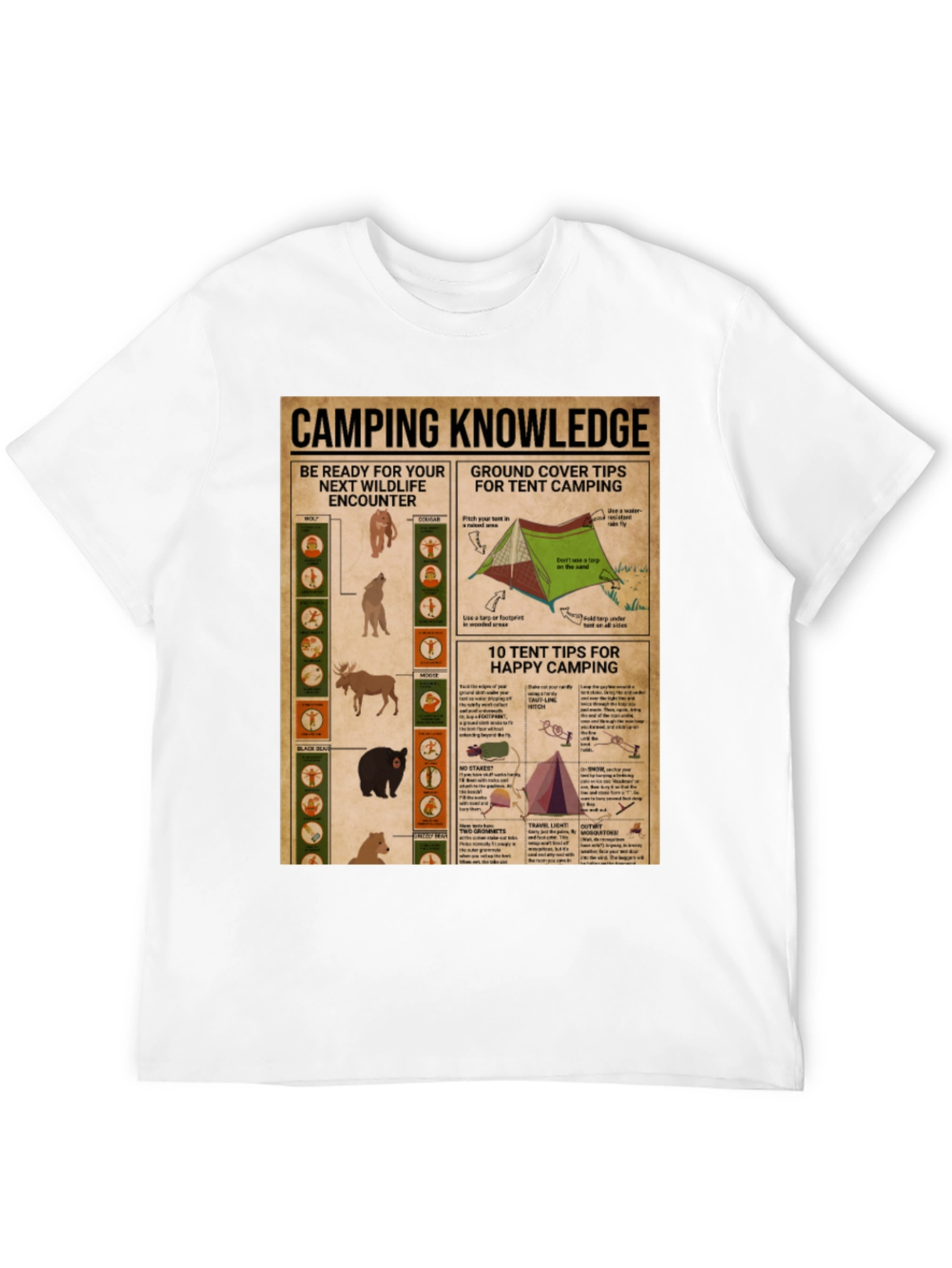 Black Camping Knowledge T-Shirt view 12