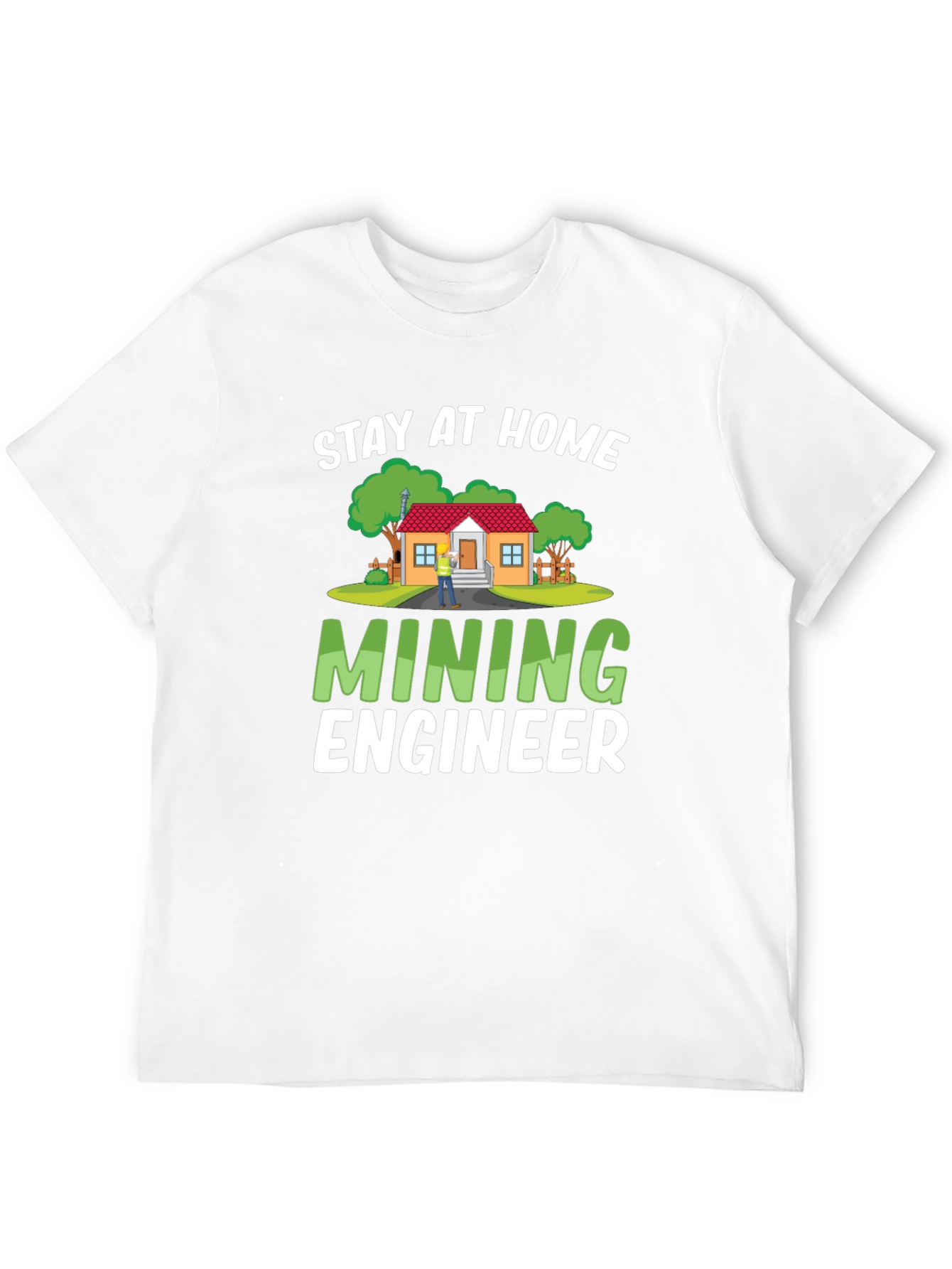 Black Stay At Home Mining Engineer Black T-Shirt view 12