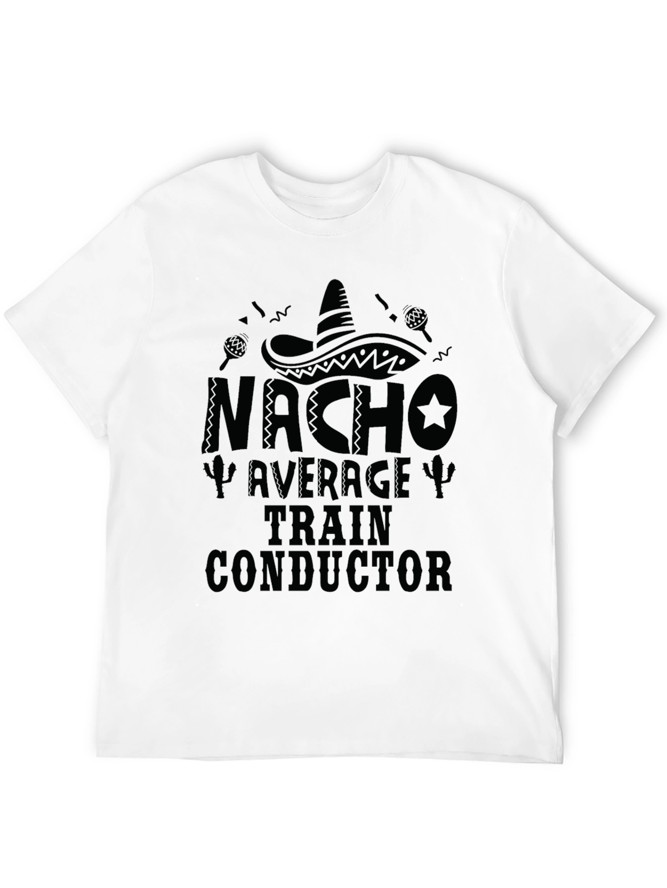Black Nacho Average Train Conductor Graphic Tee view 12