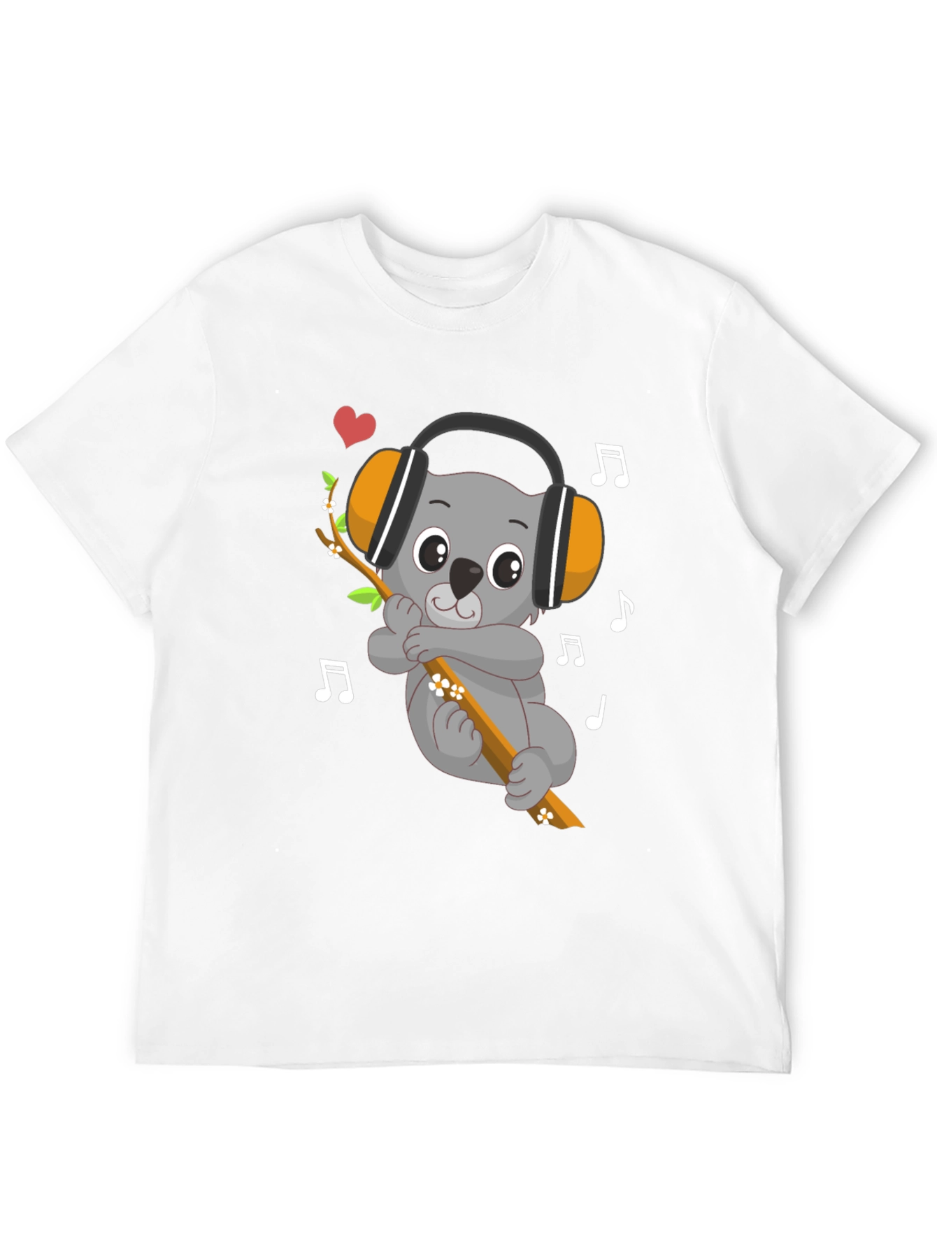Black Cute Koala Music Lover Graphic Tee view 12