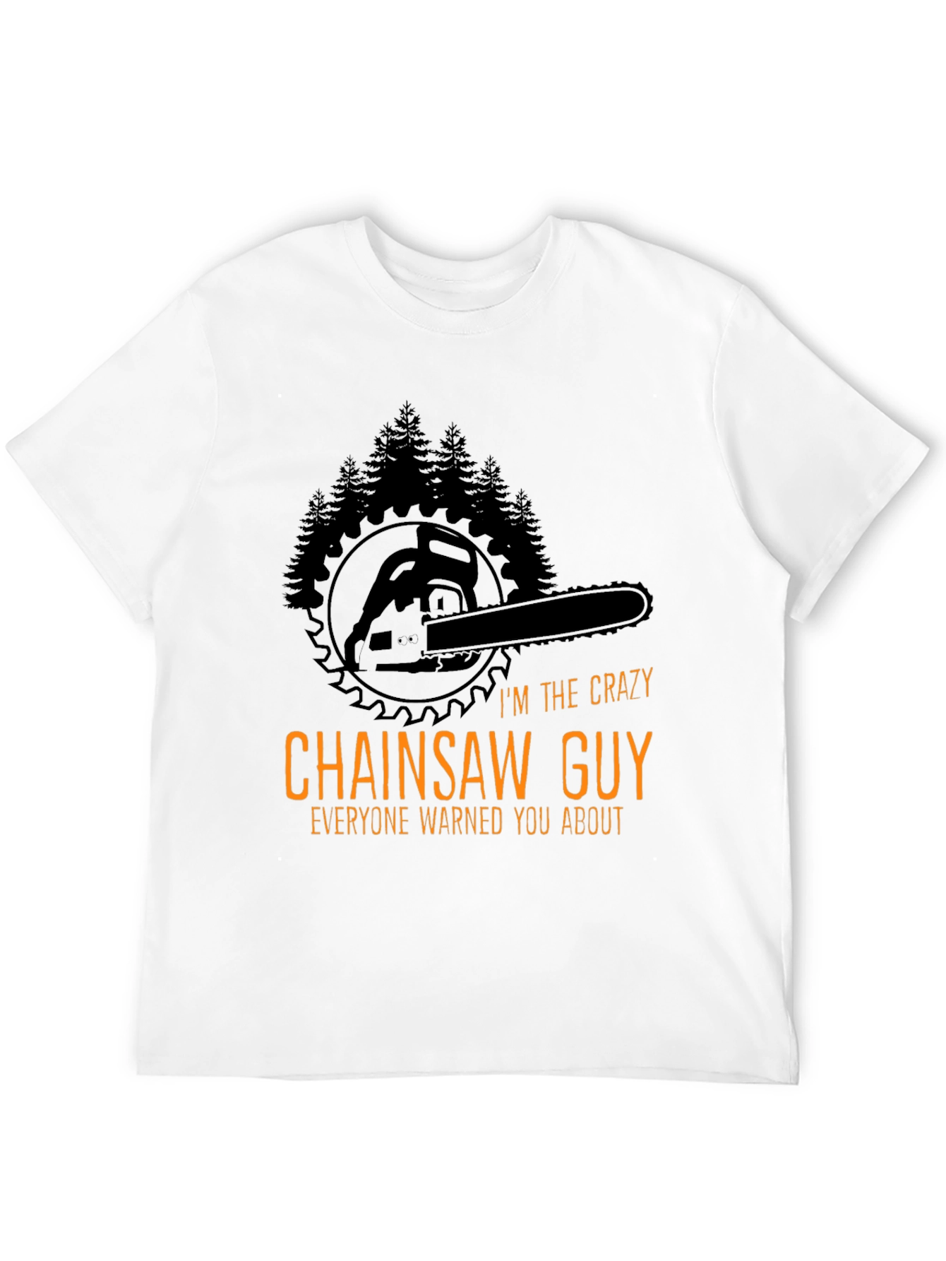 Black Crazy Chainsaw Guy T-Shirt - Lumberjack Style view 12