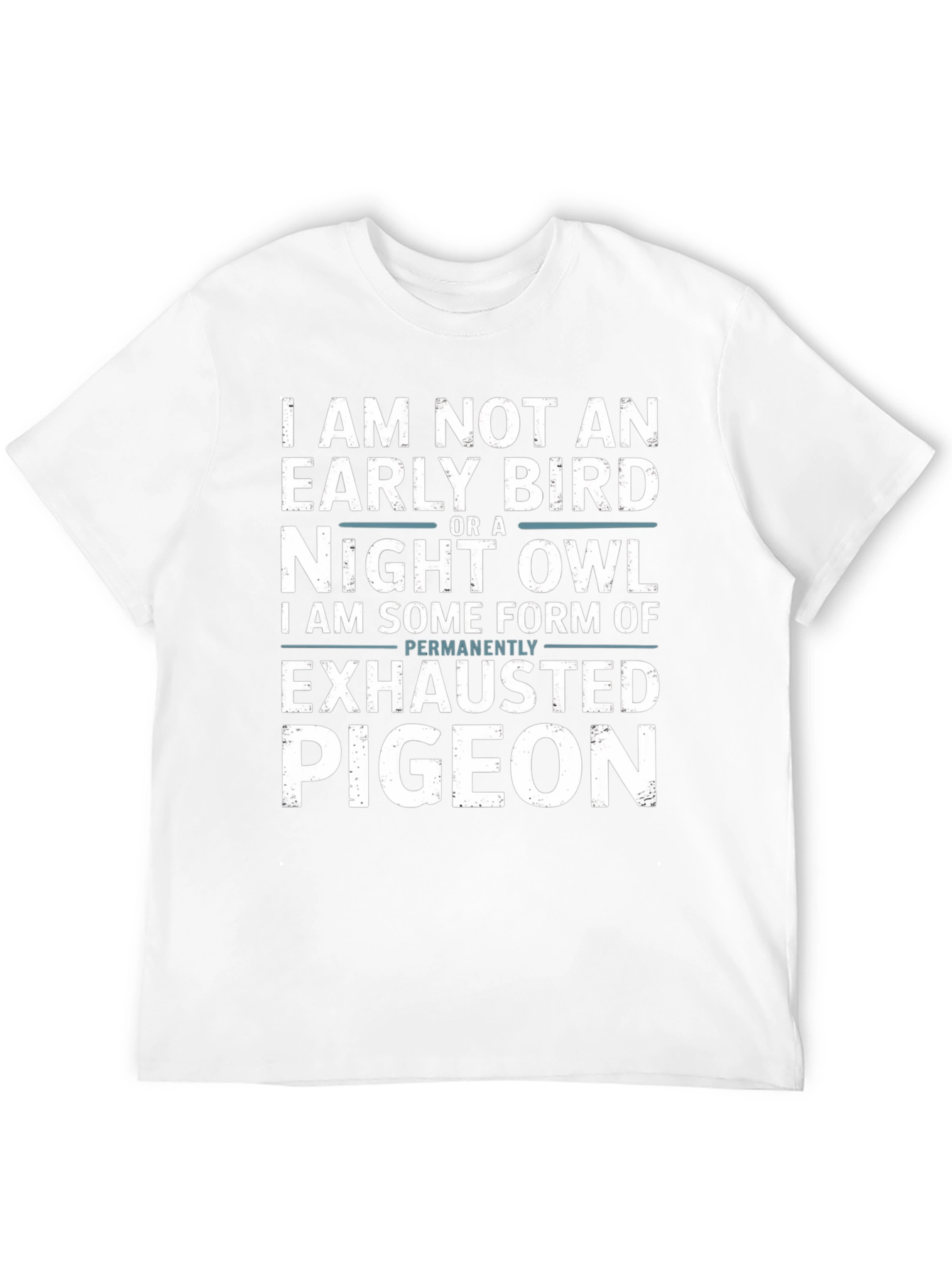 Black Exhausted Pigeon Funny Graphic T-Shirt view 12
