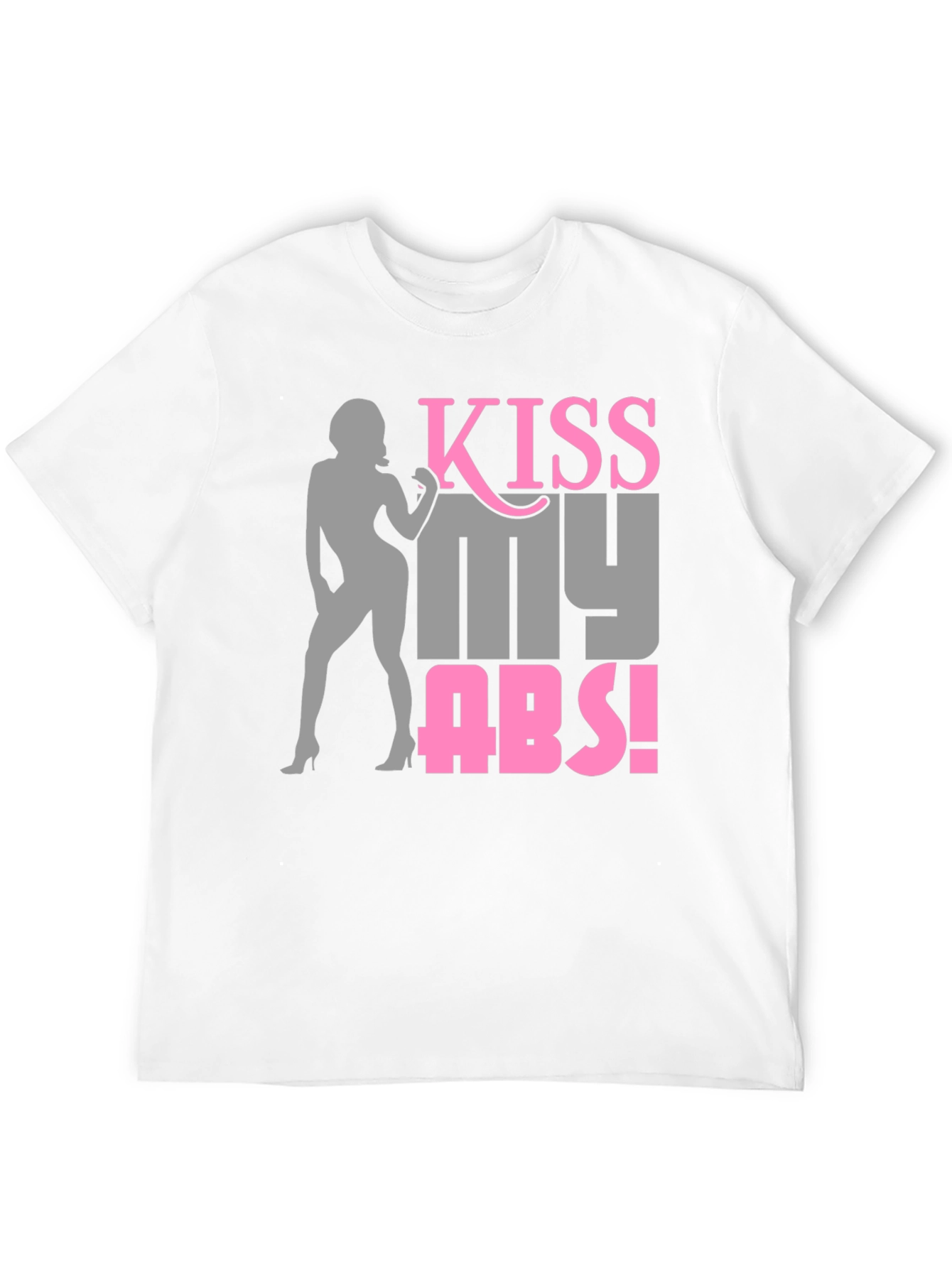 Black Kiss My Abs! Novelty Graphic T-Shirt view 12