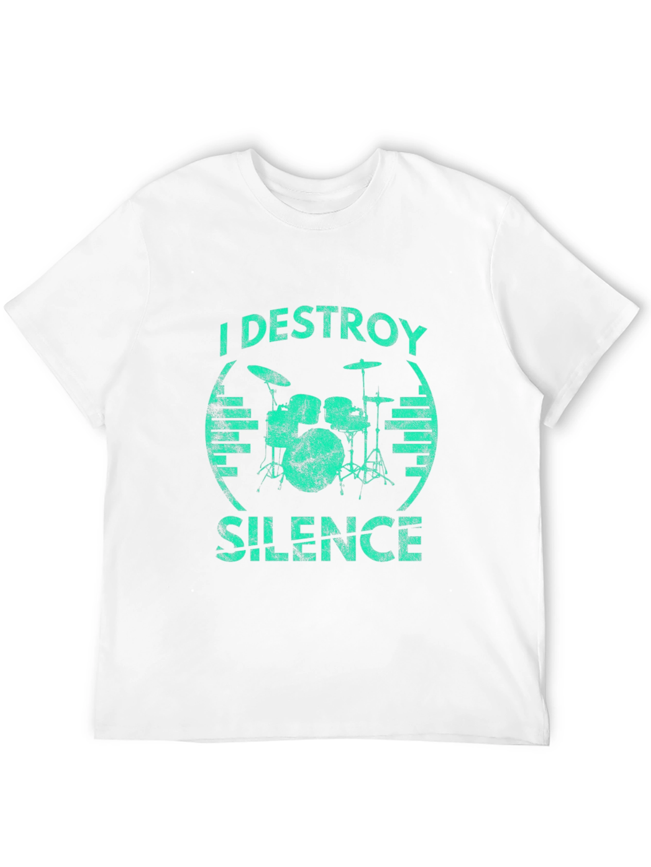 Black I Destroy Silence Drummer T-Shirt - Black view 12