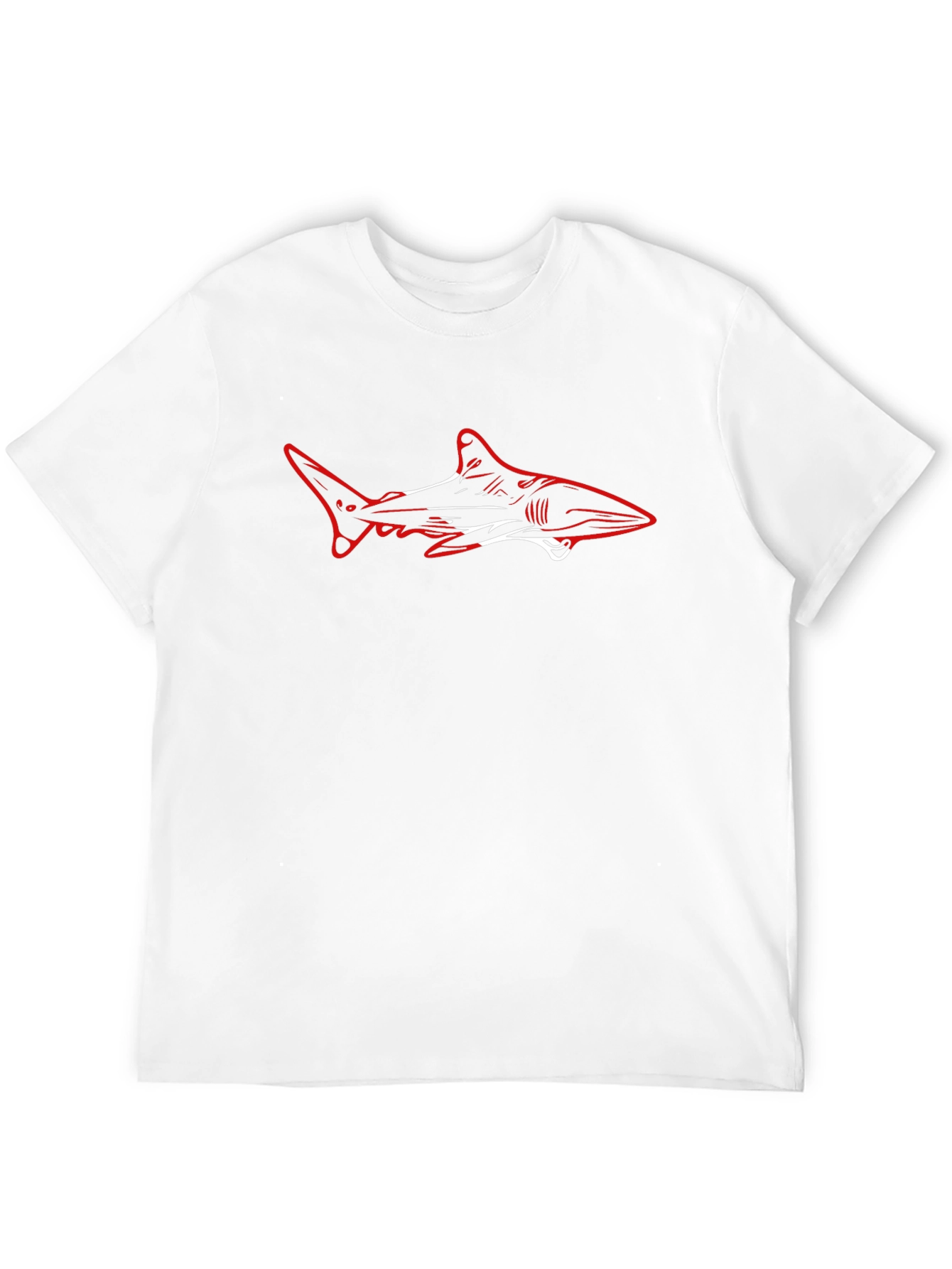 Black Men's Black T-Shirt with Shark Graphic view 12