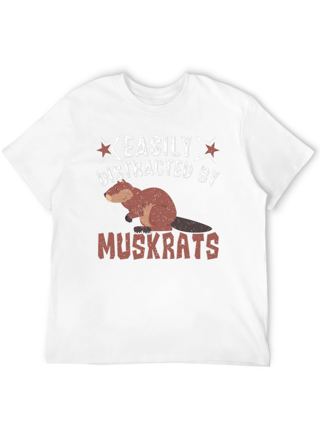 Black Easily Distracted by Muskrats Funny T-Shirt view 12