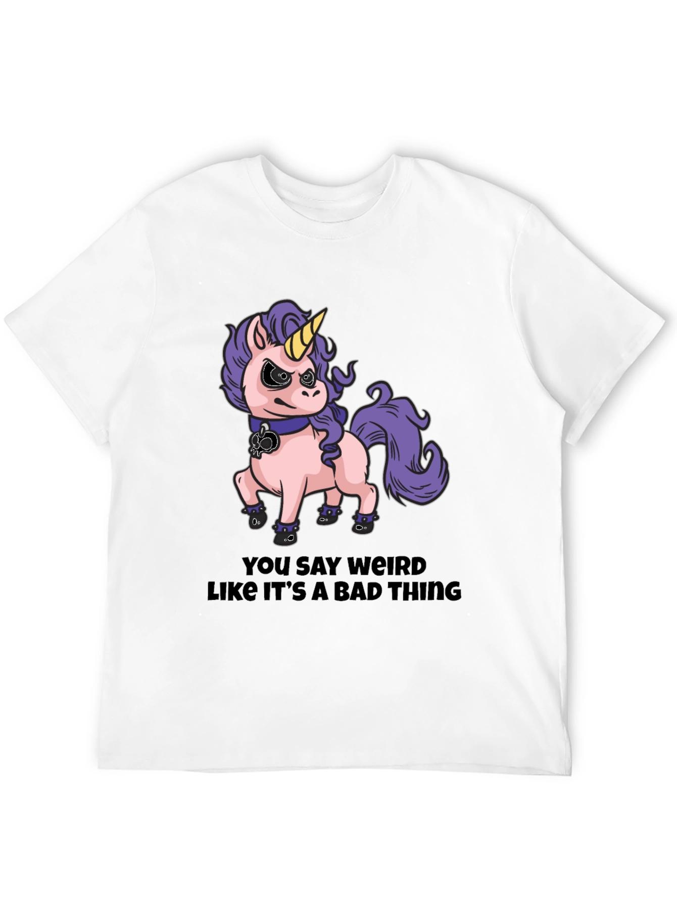 Black Funny Unicorn T-Shirt - You Say Weird view 12