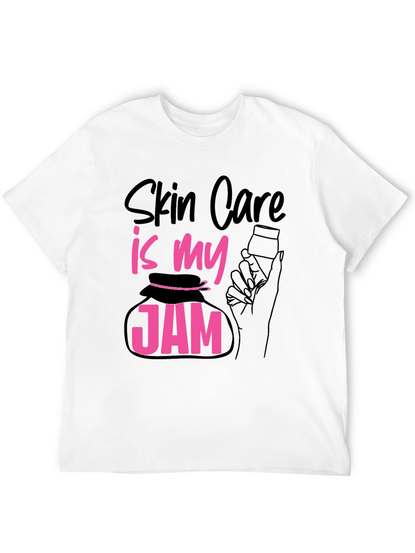 Black Skin Care Is My Jam T-Shirt - Black Cotton Tee view 12