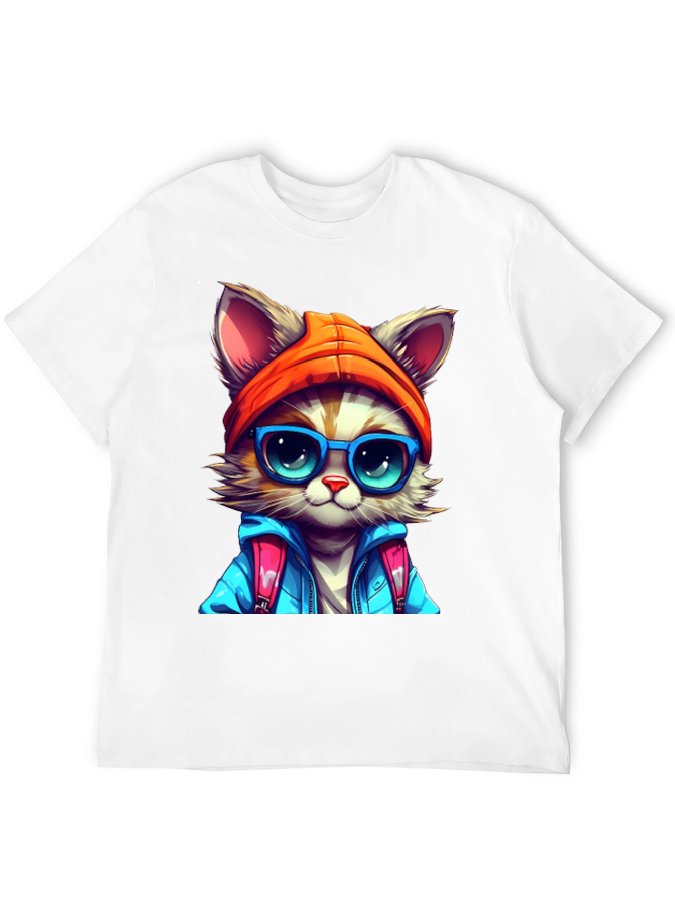 Black Cat with Glasses Graphic Tee view 12