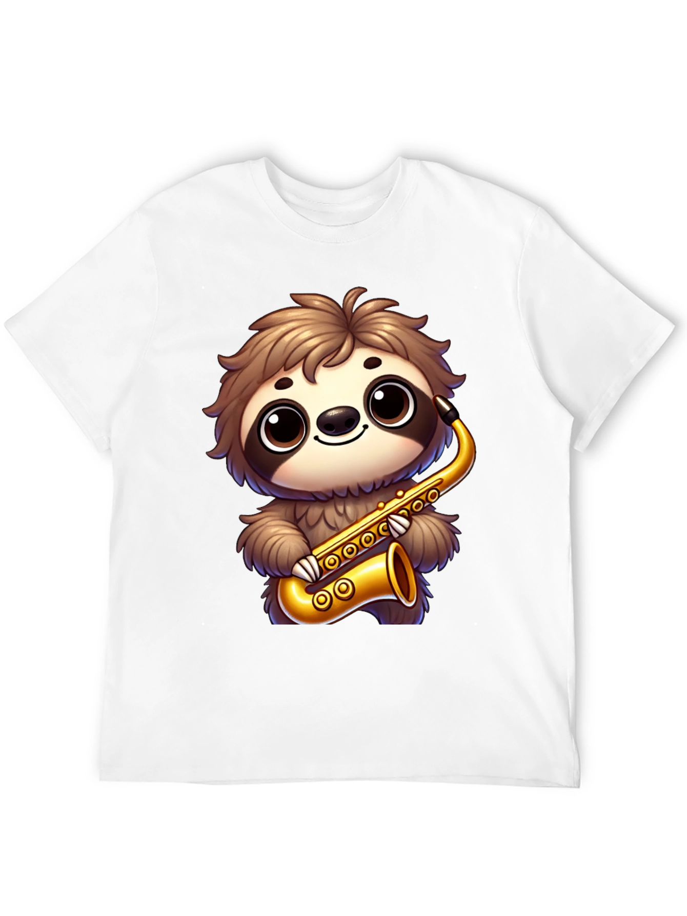 Black Sloth Saxophone T-Shirt - Cartoon Musician Tee view 12