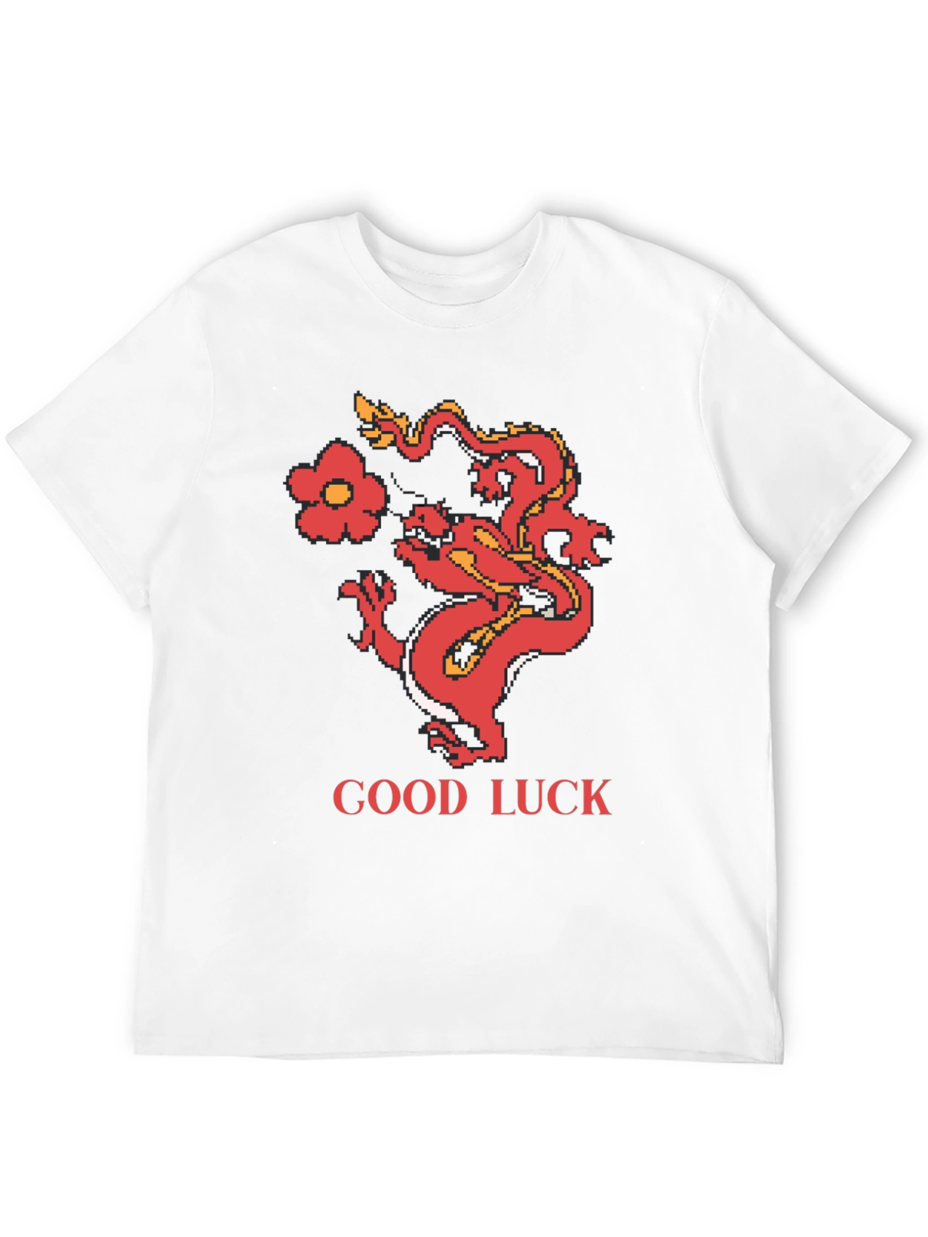 Black Good Luck Dragon Graphic Tee - Retro Style view 12