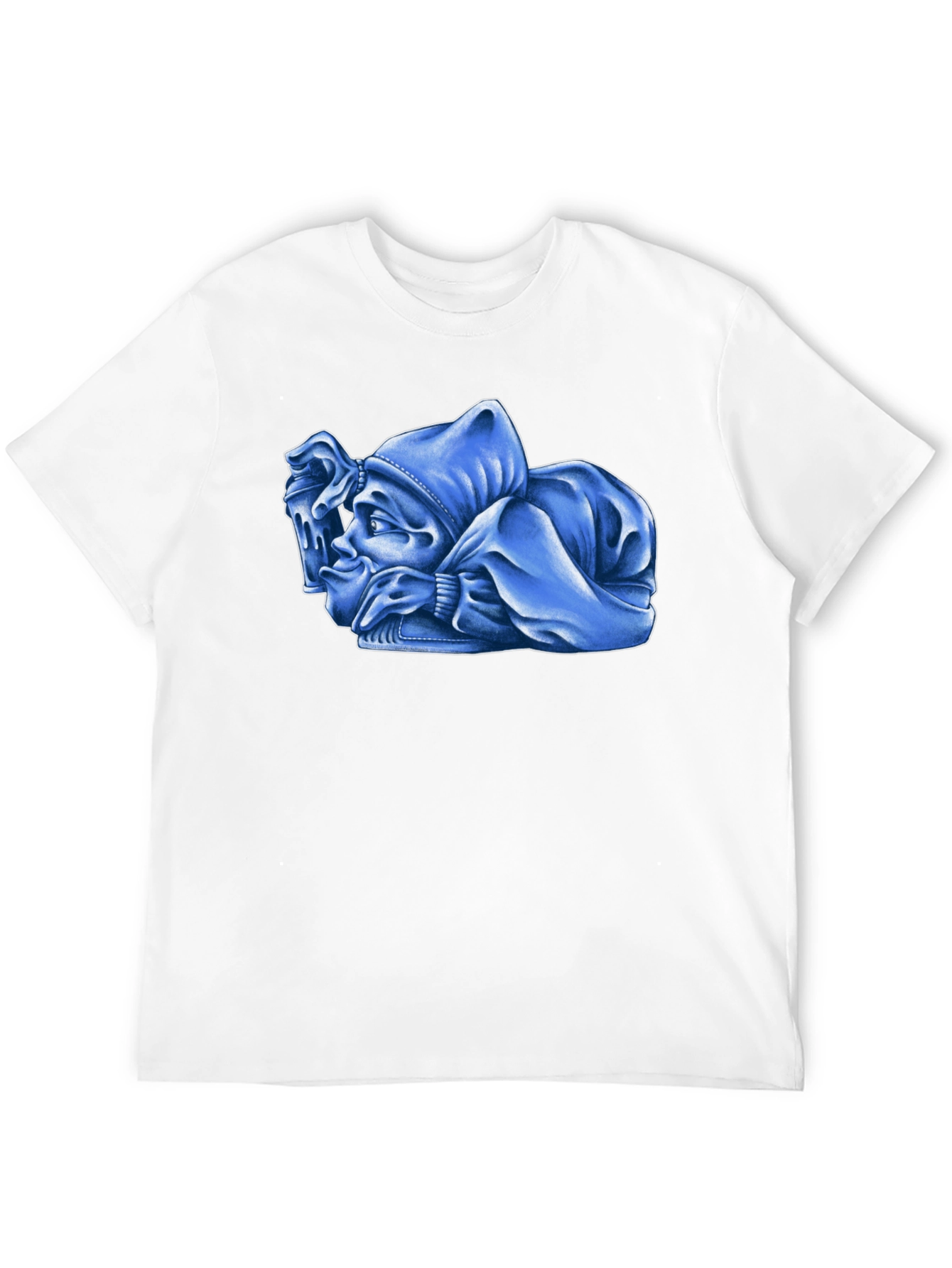 Black Blue Cartoon Character Graphic Black T-Shirt view 12