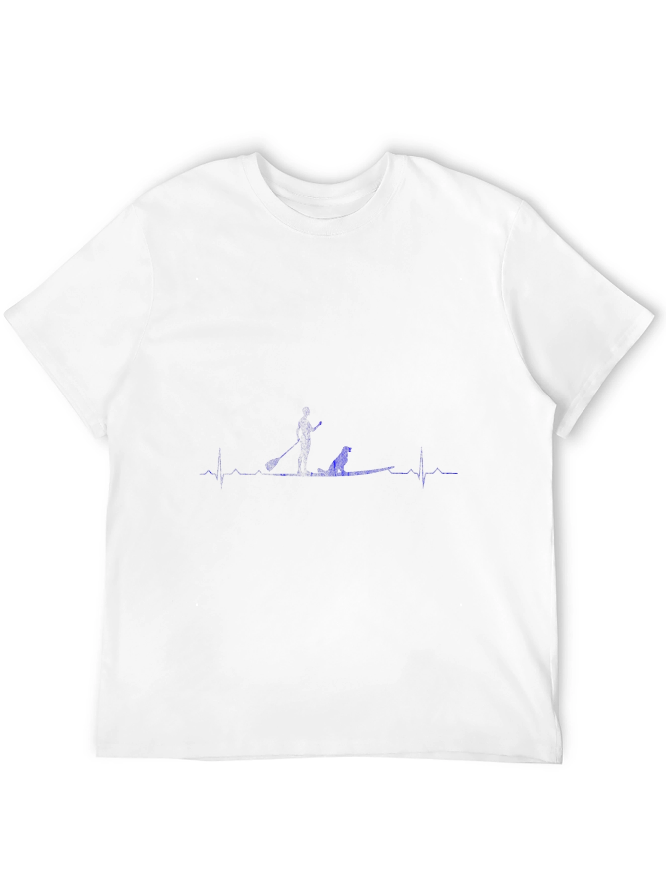 Black Paddle Boarding Dog Heartbeat Tee view 12