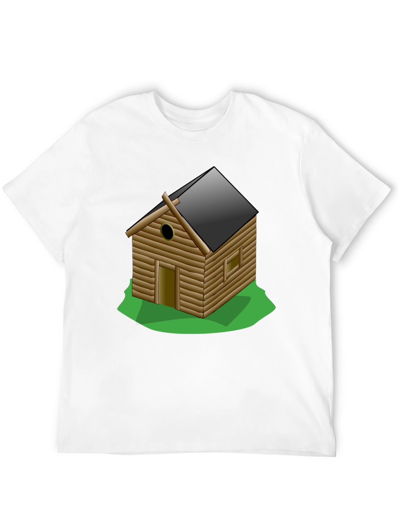 Black Log Cabin Graphic Tee - Novelty T-Shirt view 12