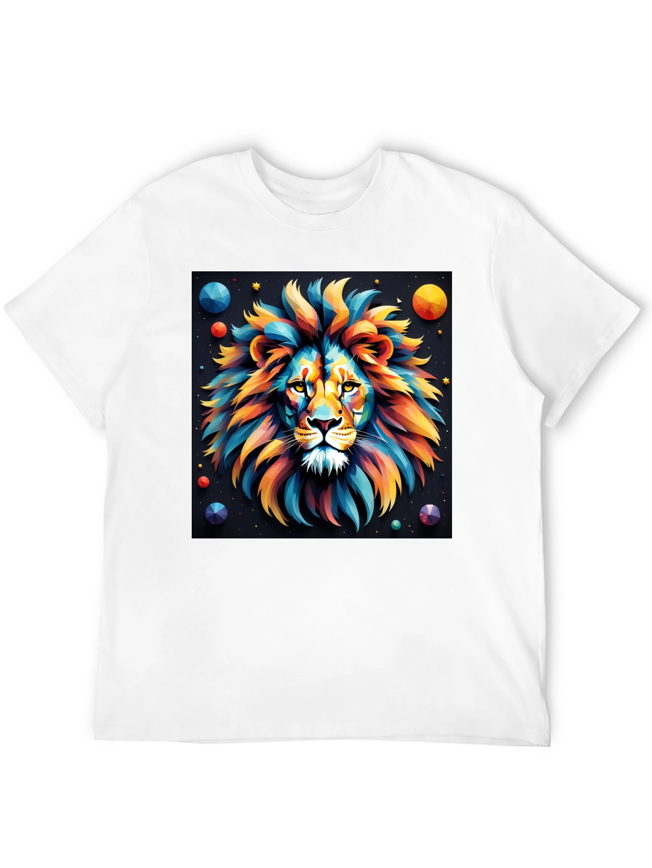 Black Colorful Lion Graphic T-Shirt - Bold Artistic Design view 12