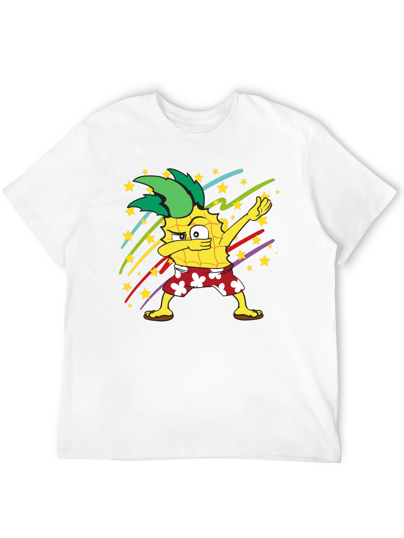 Black Dabbing Pineapple Graphic T-Shirt - Fun Summer Style view 12