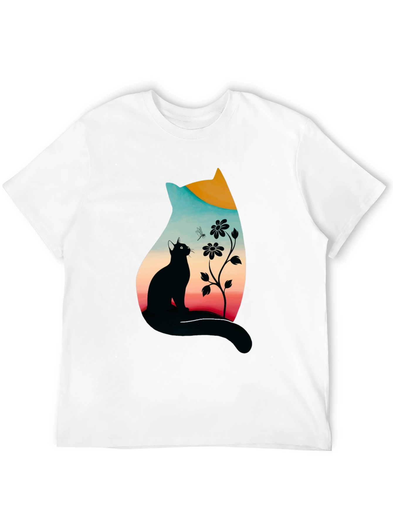 Black Cat Silhouette Graphic Print Tee view 12