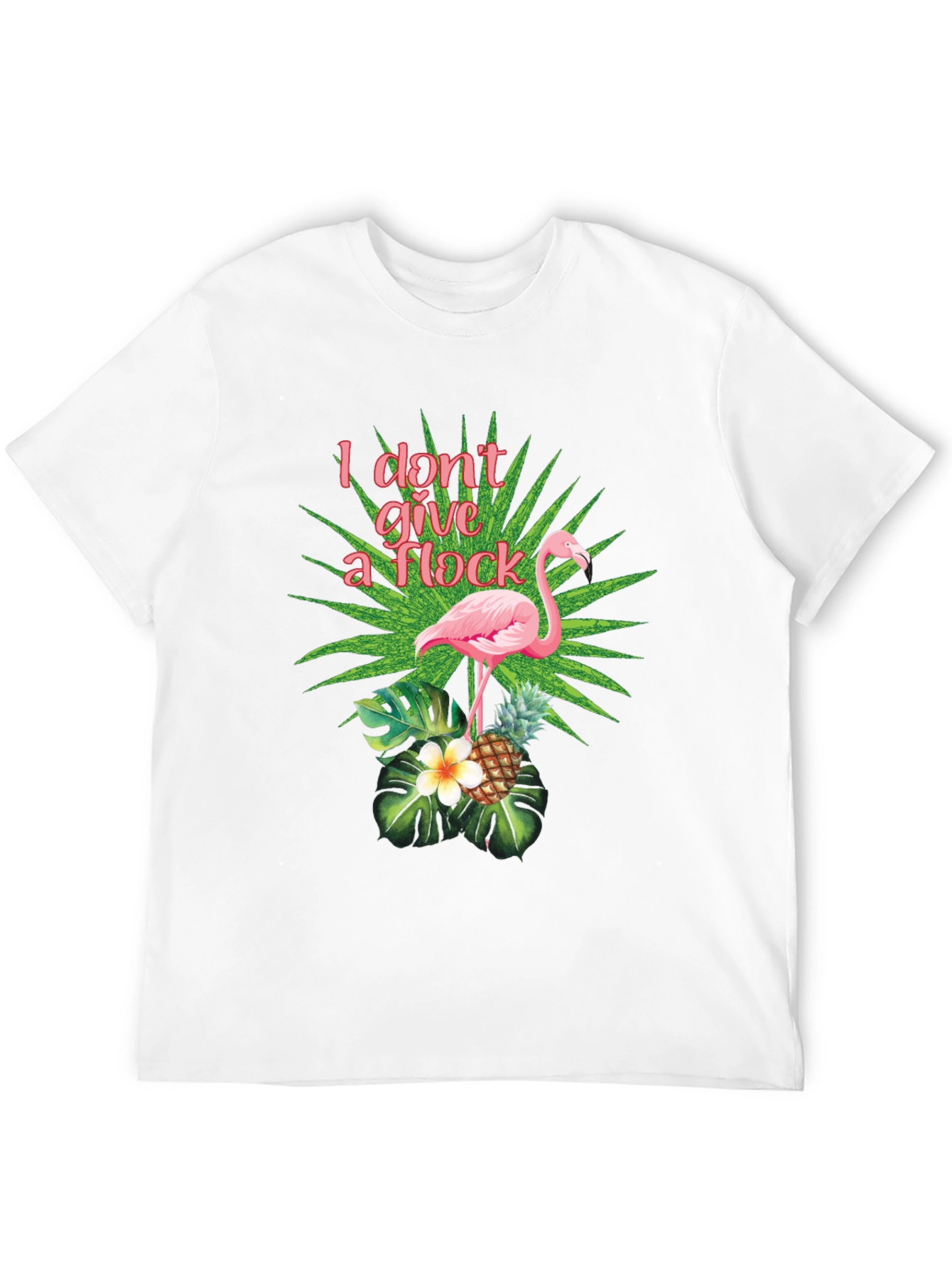 Black Tropical Flamingo T-Shirt - I Don't Give a Flock view 12