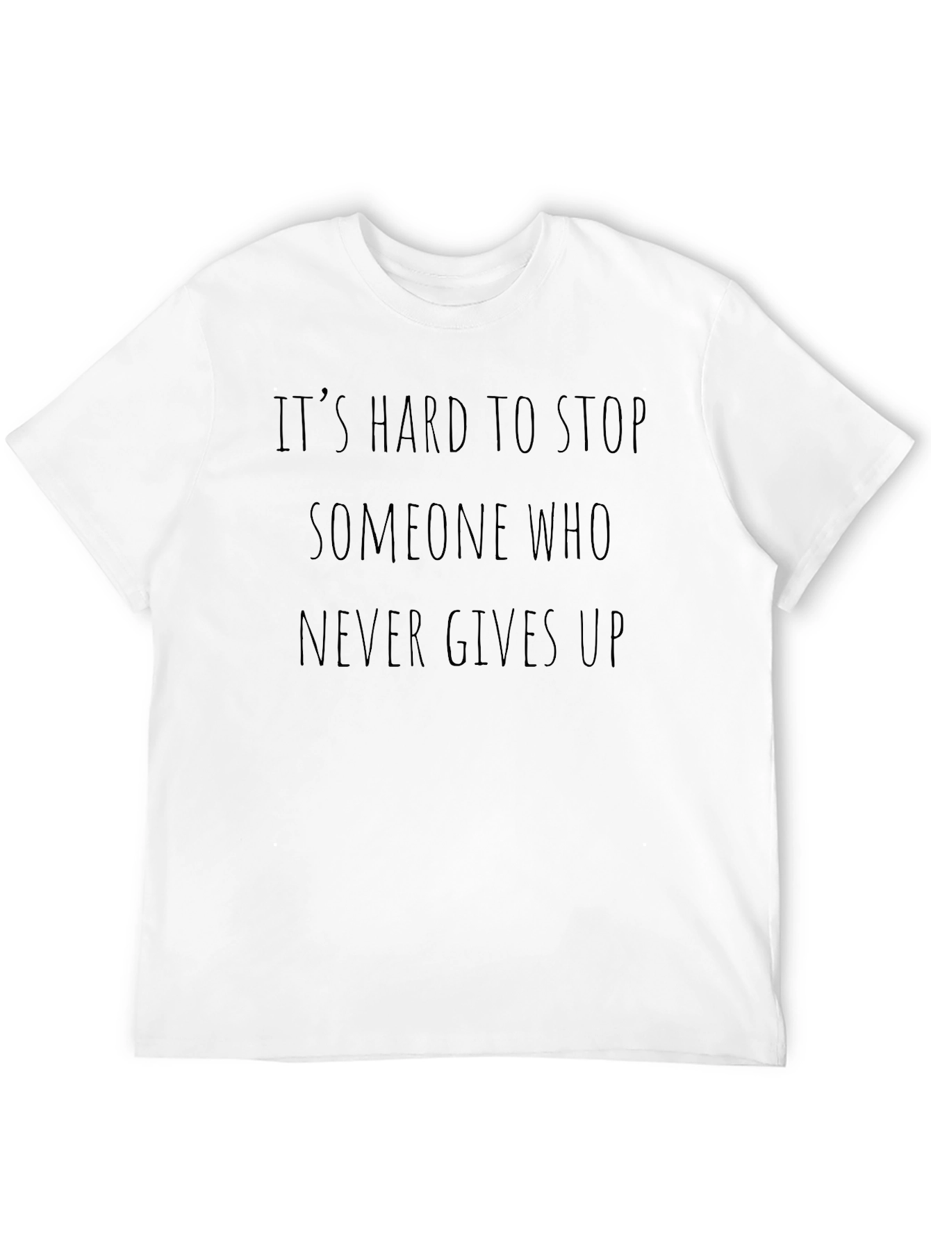 Black Motivational Black T-Shirt: Never Give Up view 12