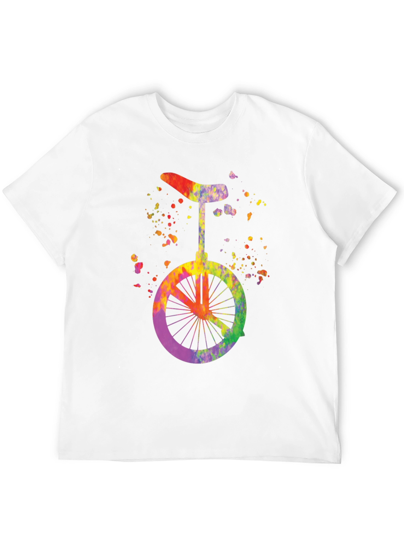 Black Watercolor Unicycle Graphic T-Shirt - Black view 12