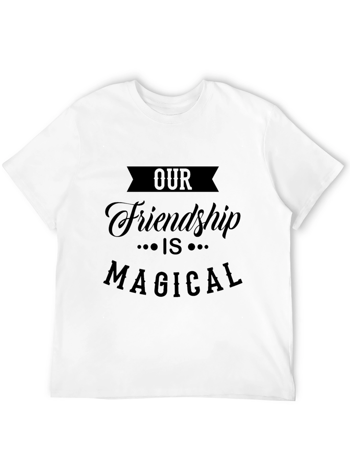 Black Our Friendship is Magical Black T-Shirt view 12