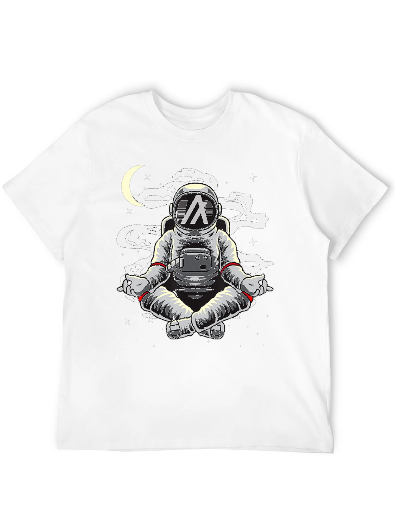 Black Astronaut Meditating T-Shirt - Space Yoga Black Tee view 12
