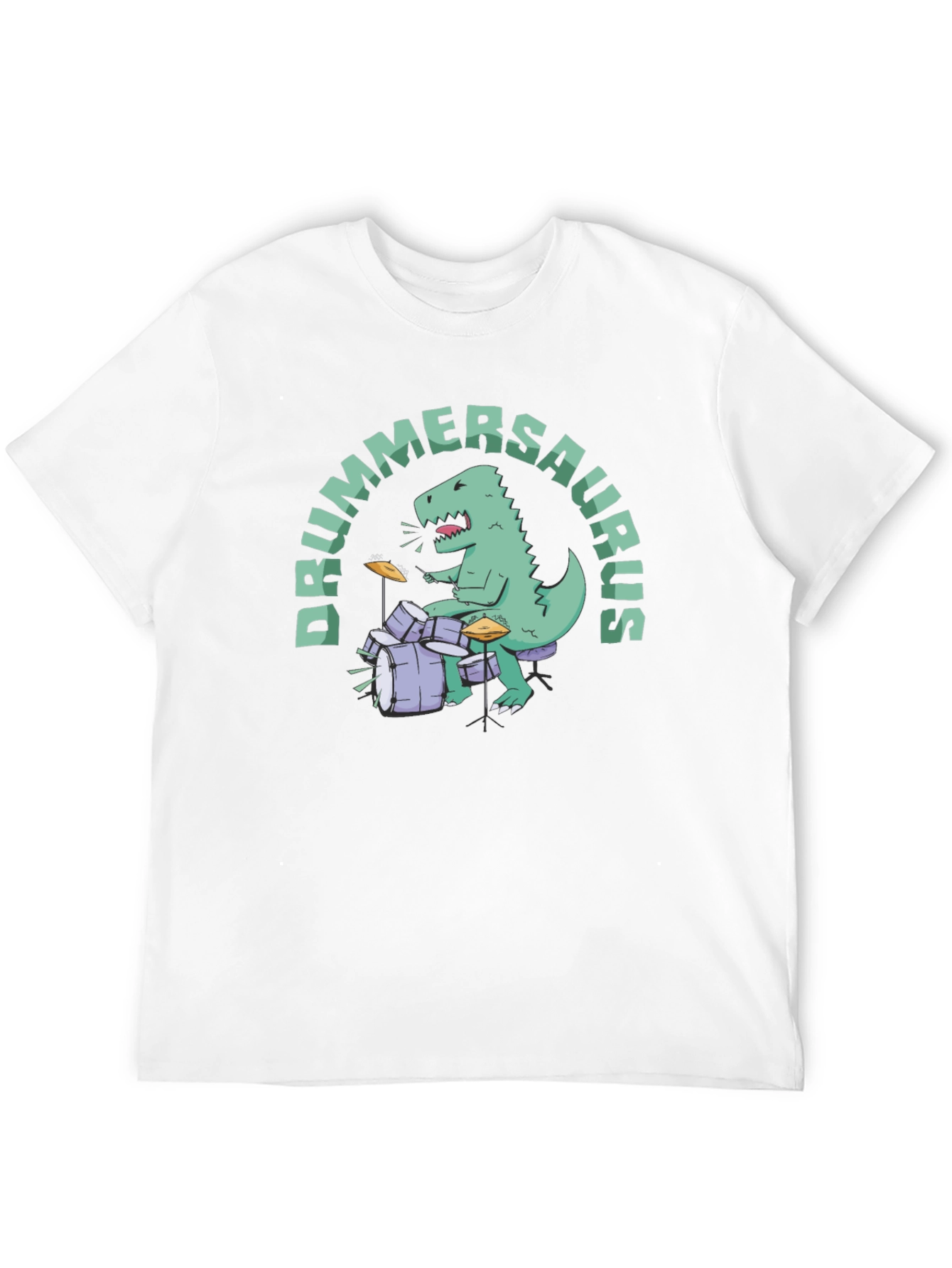 Black Drummersaurus T-Shirt - Dino Drummer Tee view 12