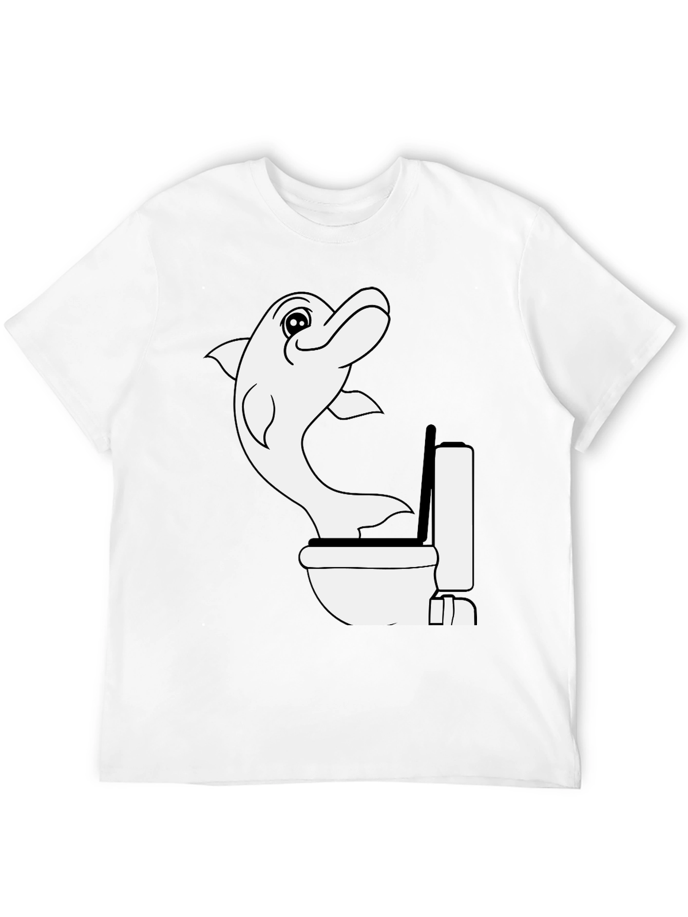Black Dolphin Toilet Humor T-Shirt view 12