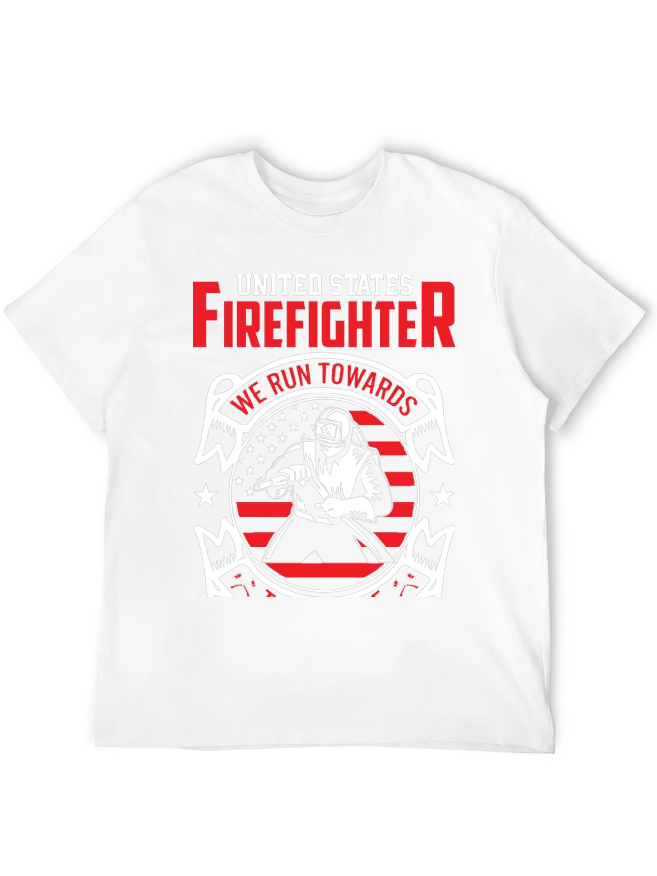 Black United States Firefighter Graphic T-Shirt view 12