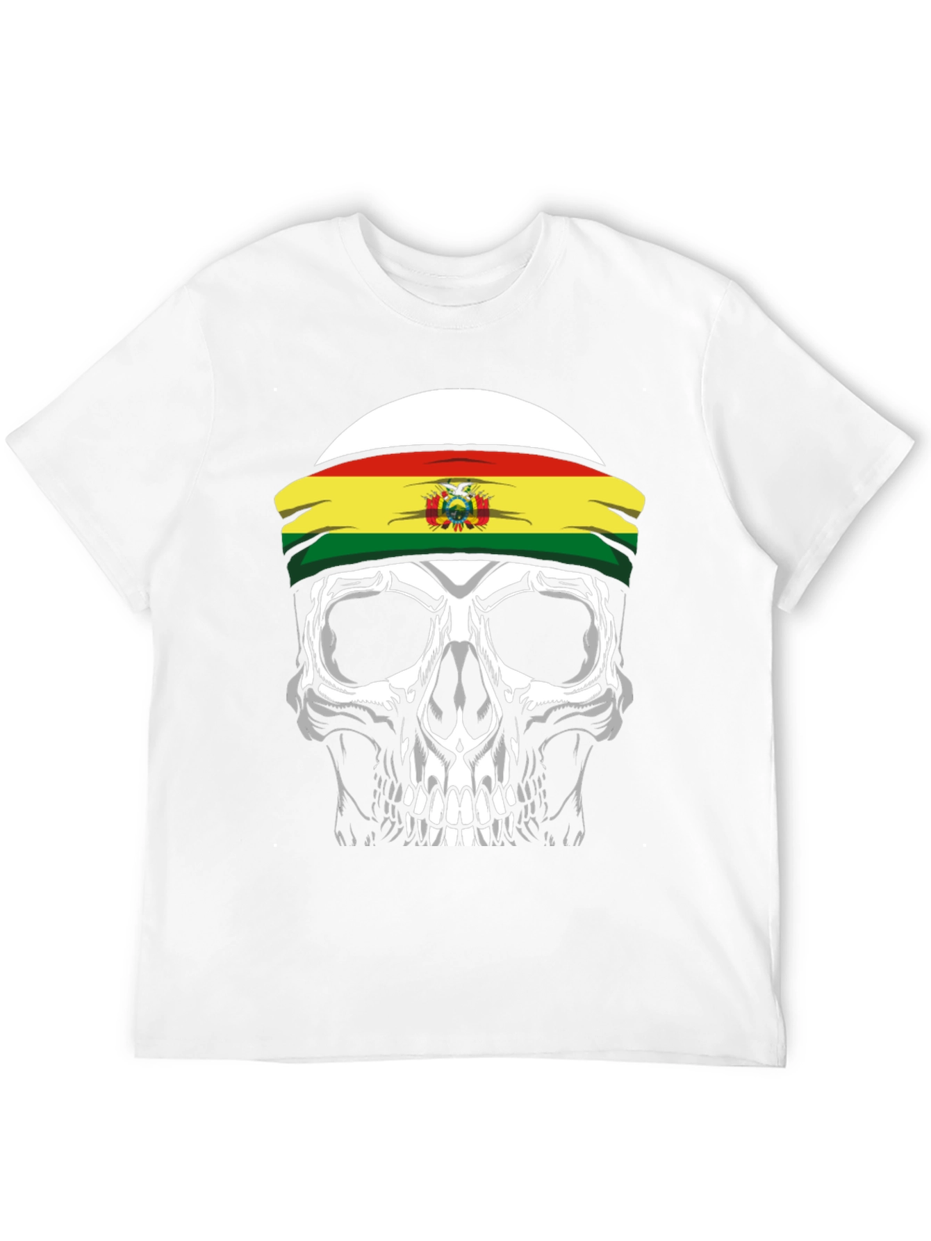 Skull T-Shirt with Bolivian Flag Headband - 12