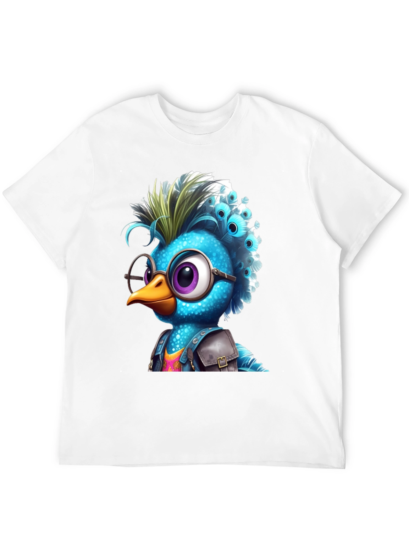 Black Cartoon Bird Graphic T-Shirt view 12