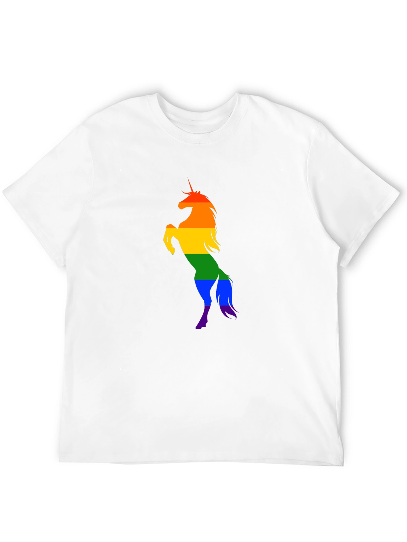 Black Rainbow Unicorn Graphic Tee - Black Cotton Shirt view 12