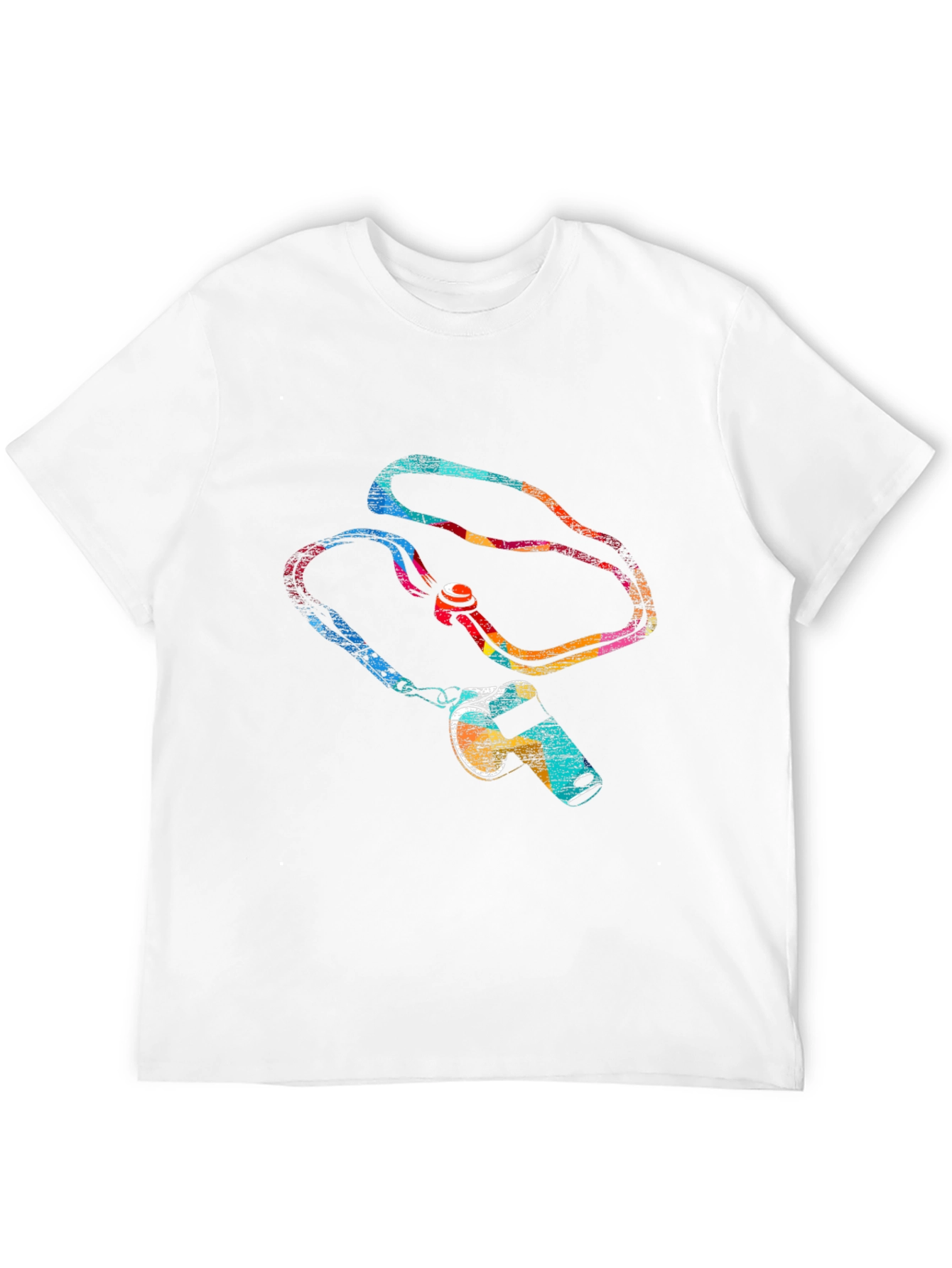 Black Colorful Whistle Graphic Tee - Black Cotton Shirt view 12