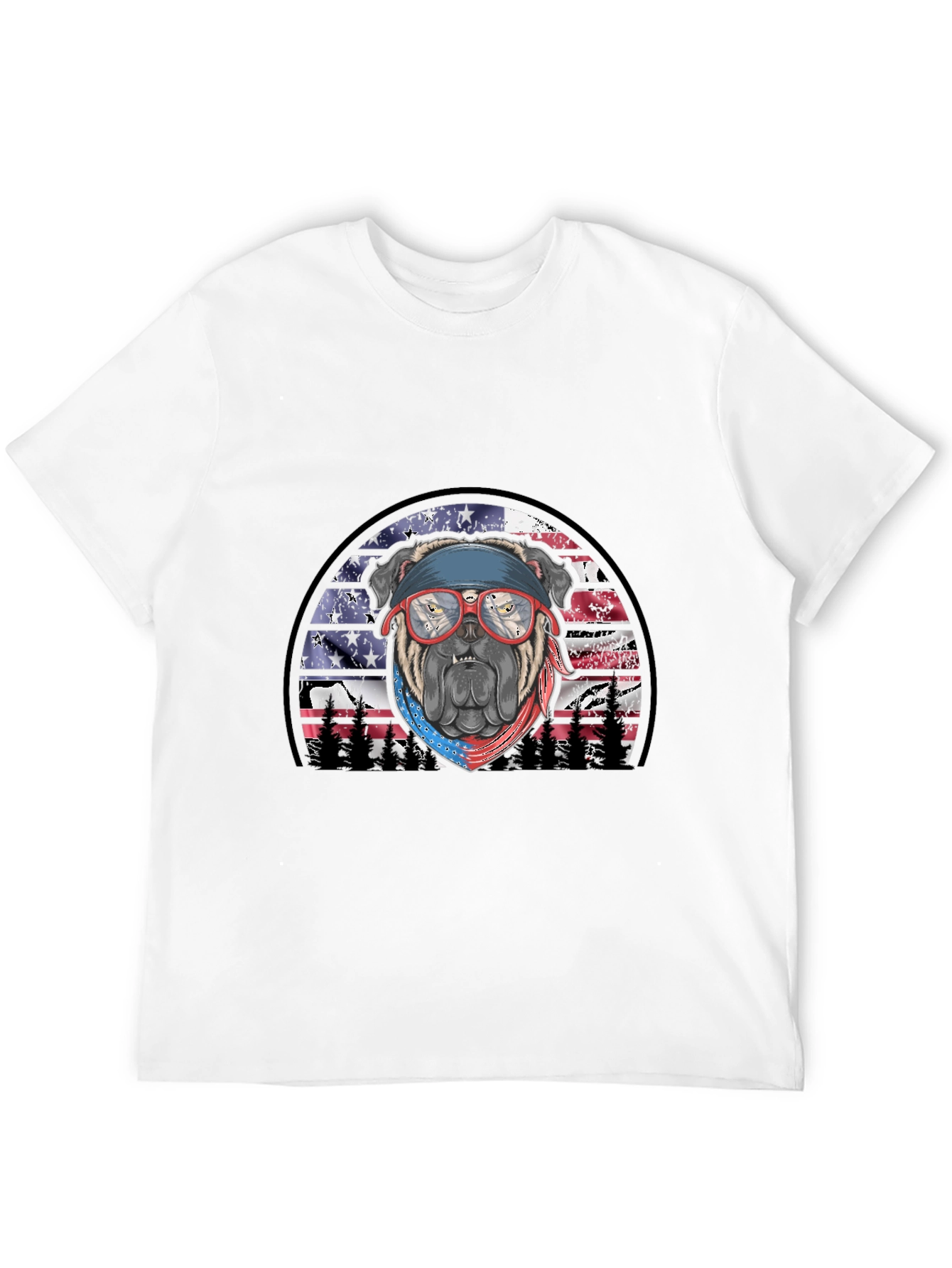 Black Patriotic Bulldog T-Shirt view 12
