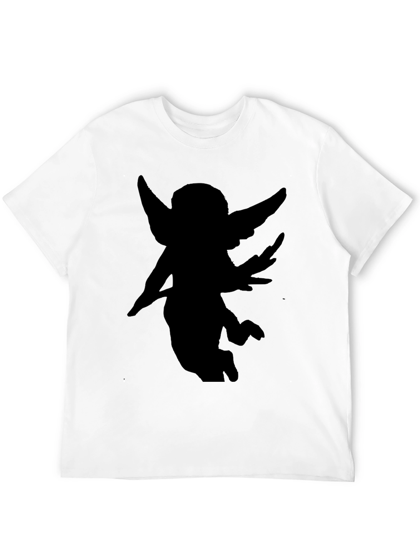 Black Angel Silhouette Black T-Shirt view 12