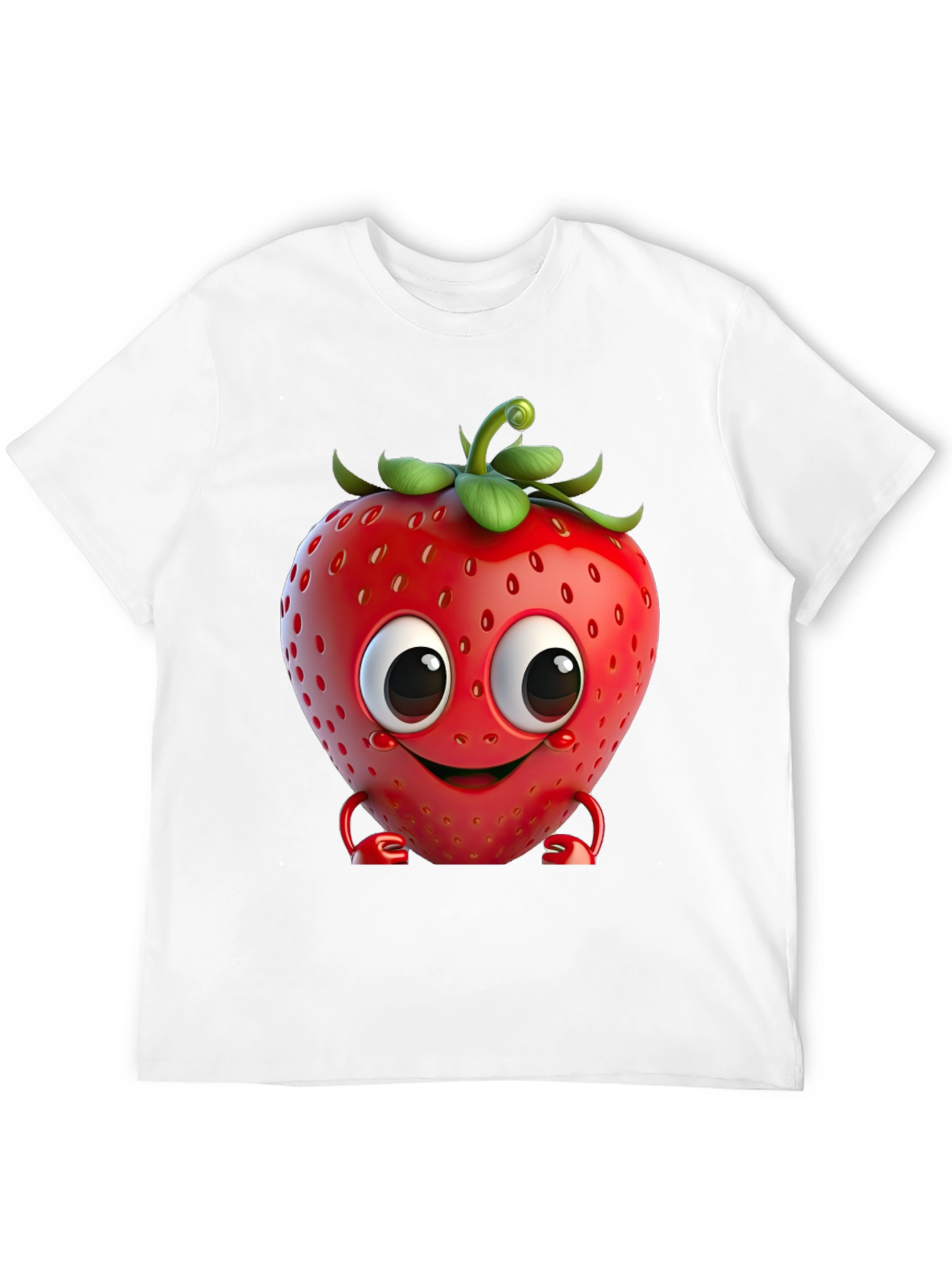 Black Cute Strawberry Character Graphic Tee - Black view 12