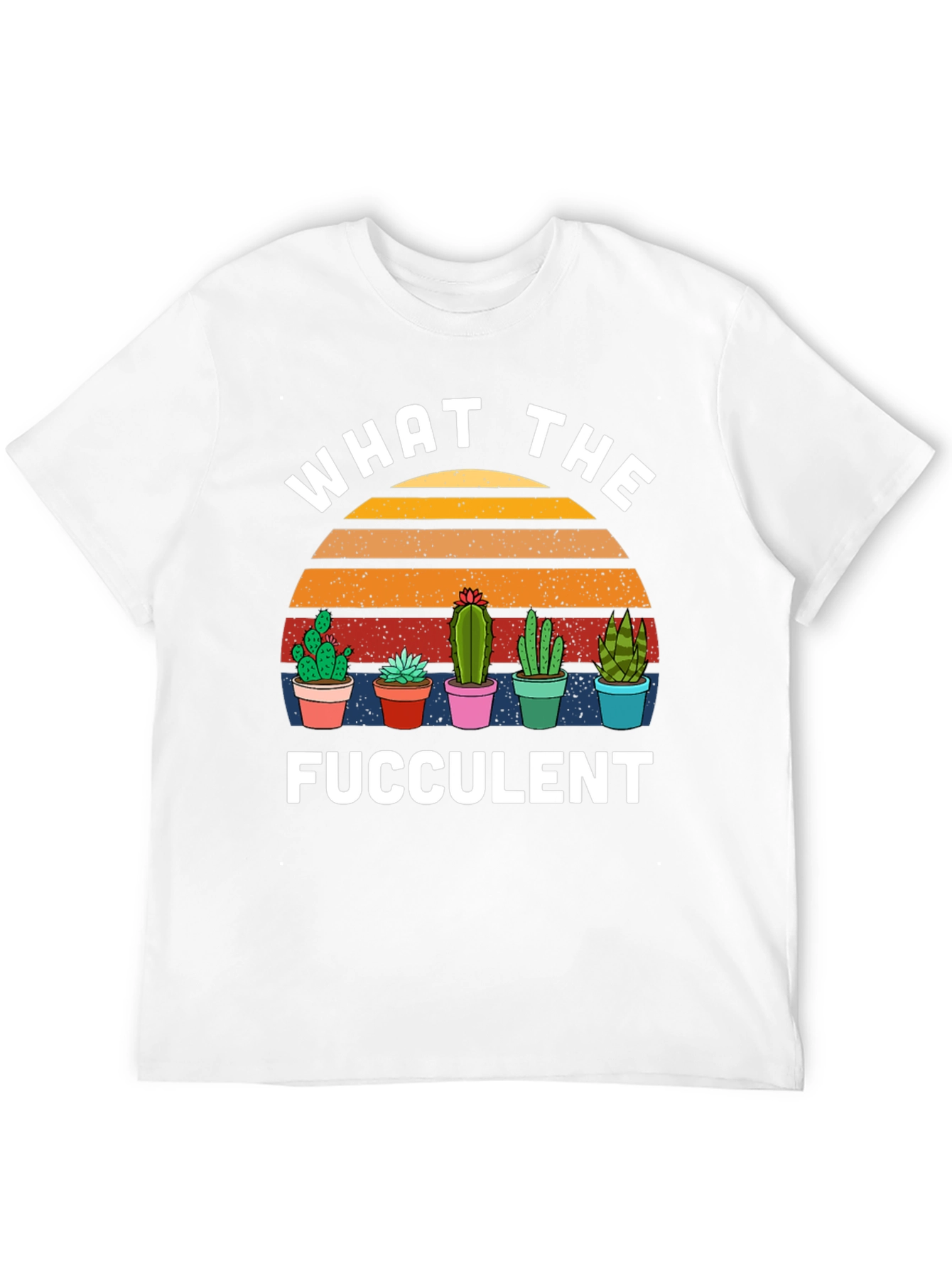 Black What the Fucculent T-Shirt Cactus Graphic Tee view 12