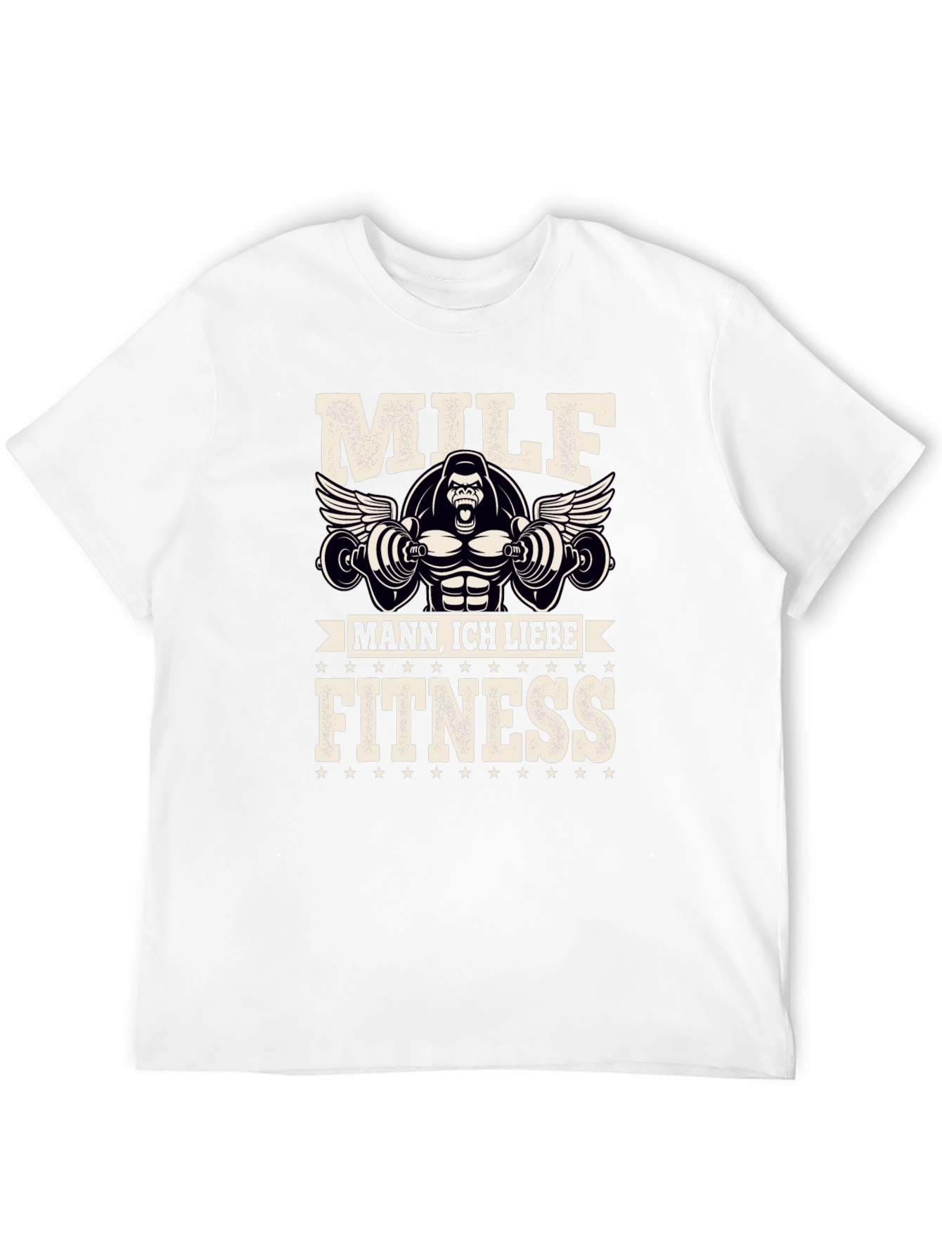 Black Milf Mann Fitness Gorilla Black Graphic Tee view 12