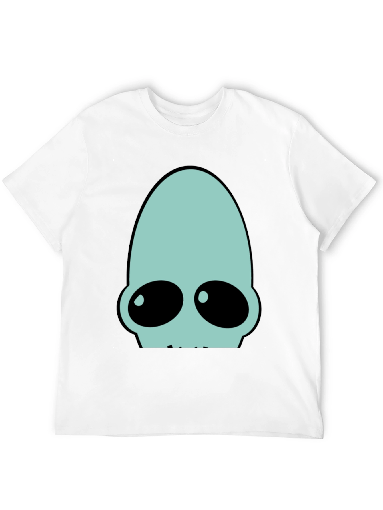 Black Futuristic Alien Head Graphic Tee - Black view 12