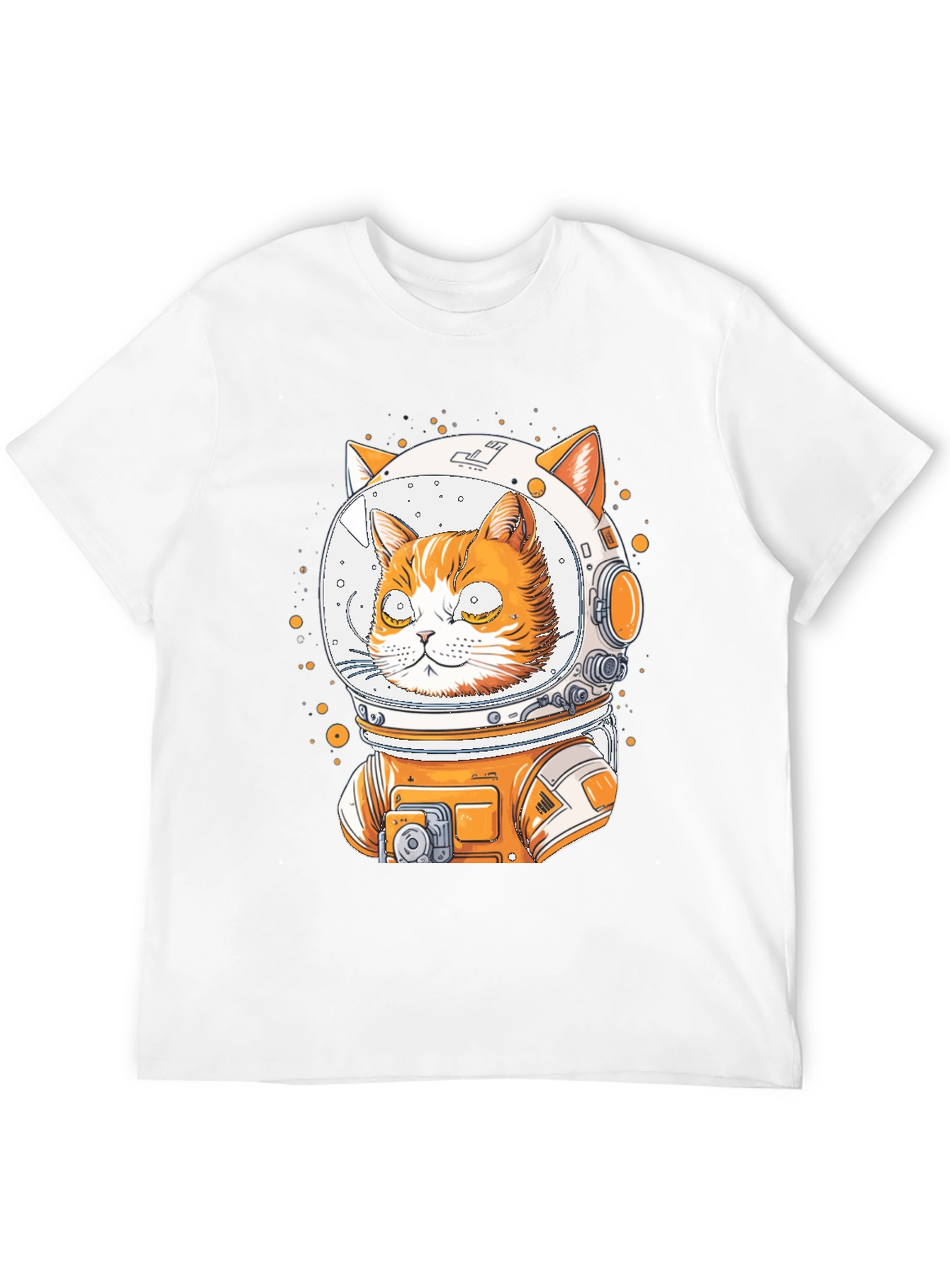 Black Astronaut Cat Graphic T-Shirt view 12
