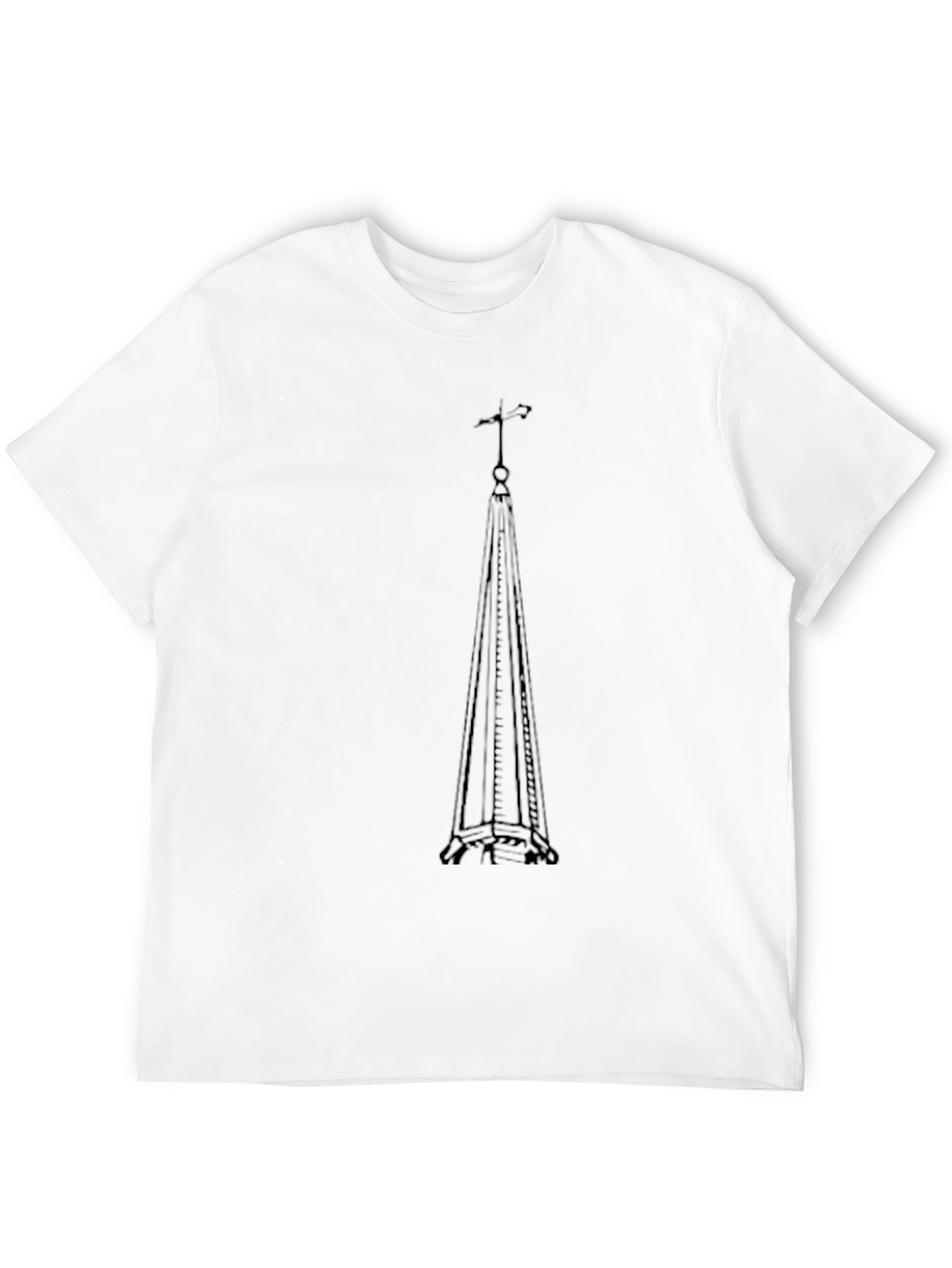Black Eiffel Tower Silhouette Graphic Tee - Black Cotton Blend view 12