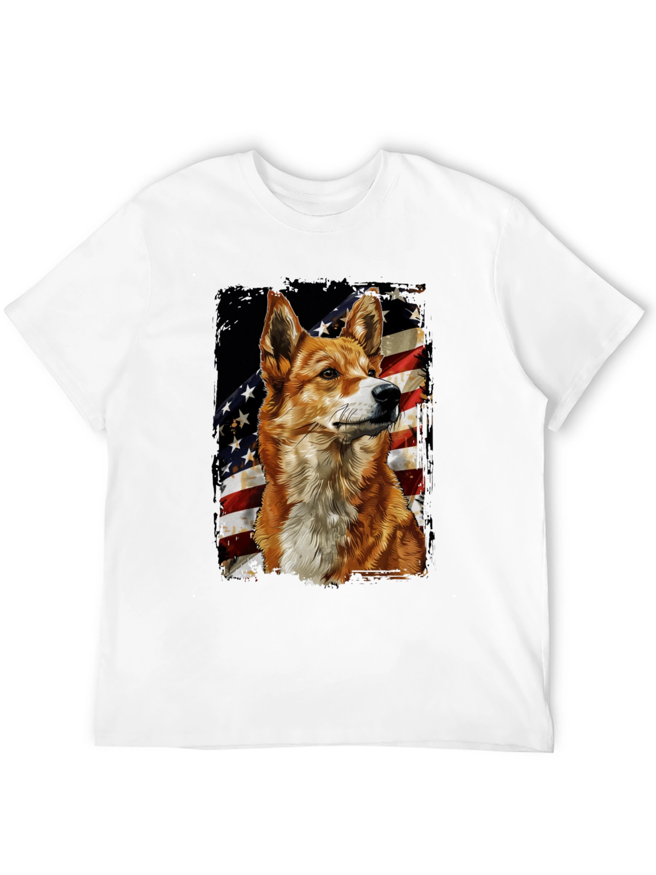 Black Patriotic Dog Graphic Tee - American Flag Design view 12