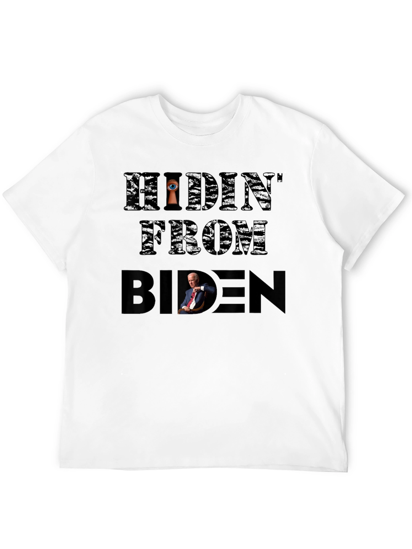Black Hidin' From Biden Graphic T-Shirt view 12