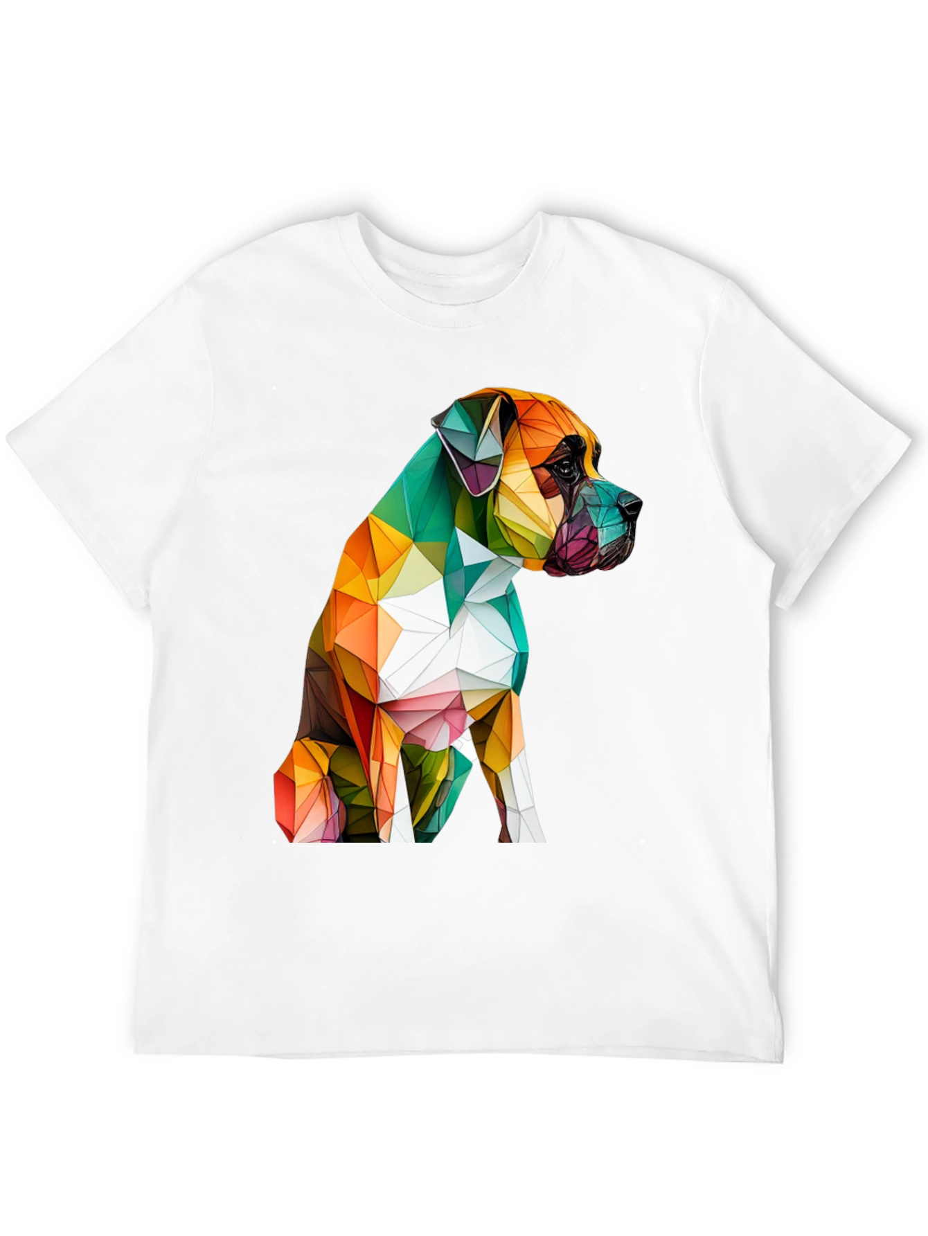 Black Geometric Dog Graphic Tee - Modern Art Shirt view 12