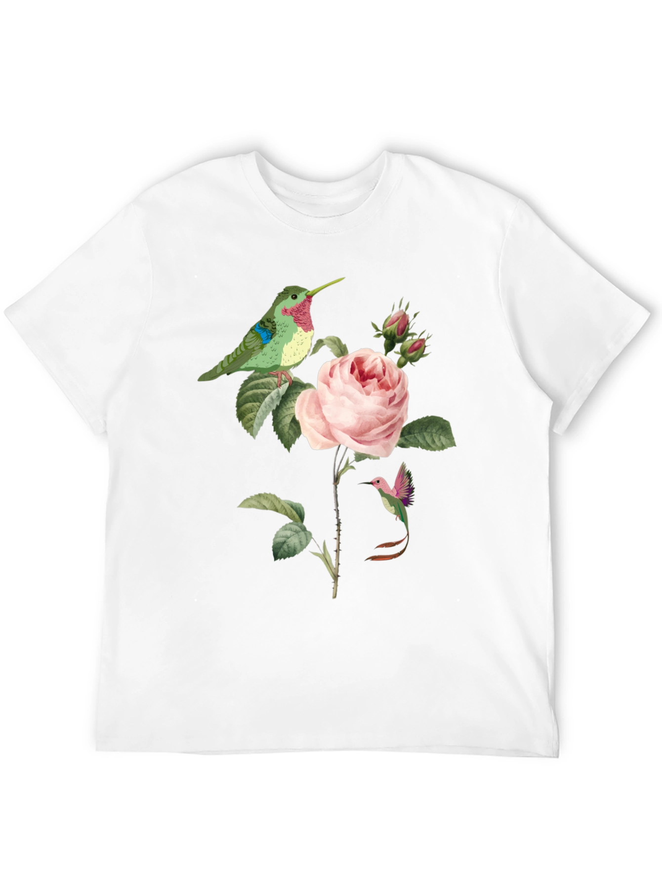 Black Hummingbird & Rose Graphic Tee view 12