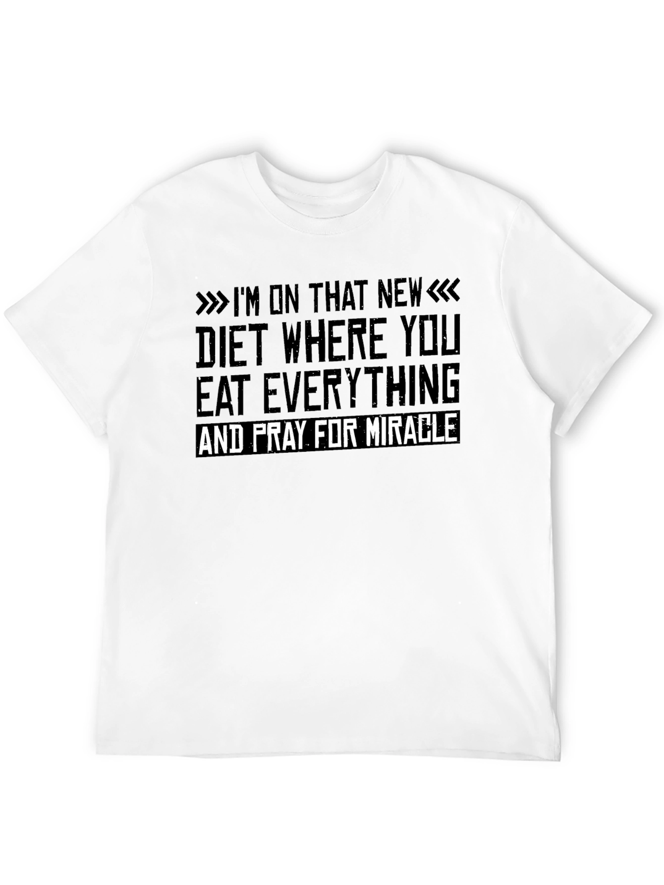 Black Eat Everything and Pray for Miracle Black Graphic T-Shirt view 12