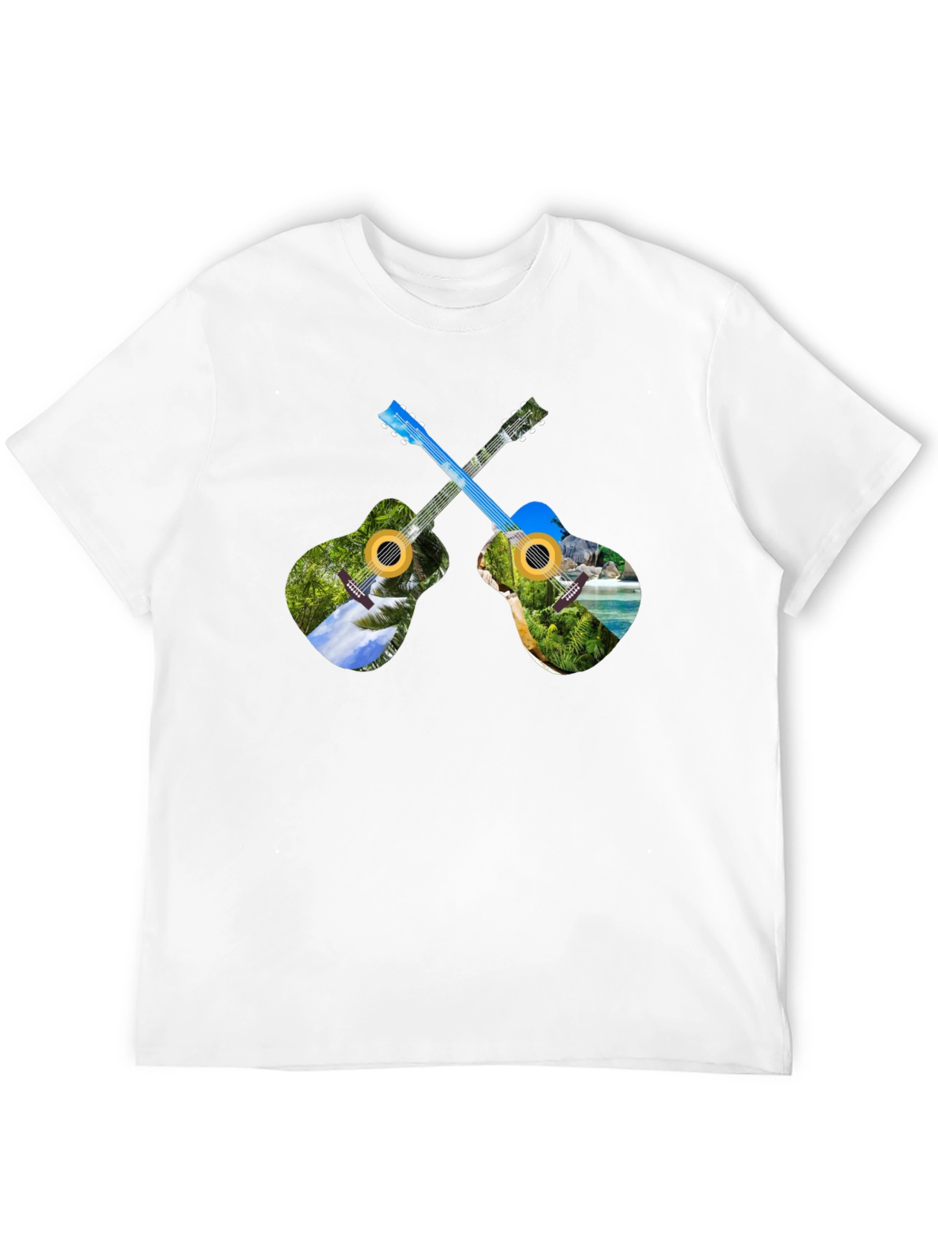 Black Tropical Guitar T-Shirt - Island Vibes view 12