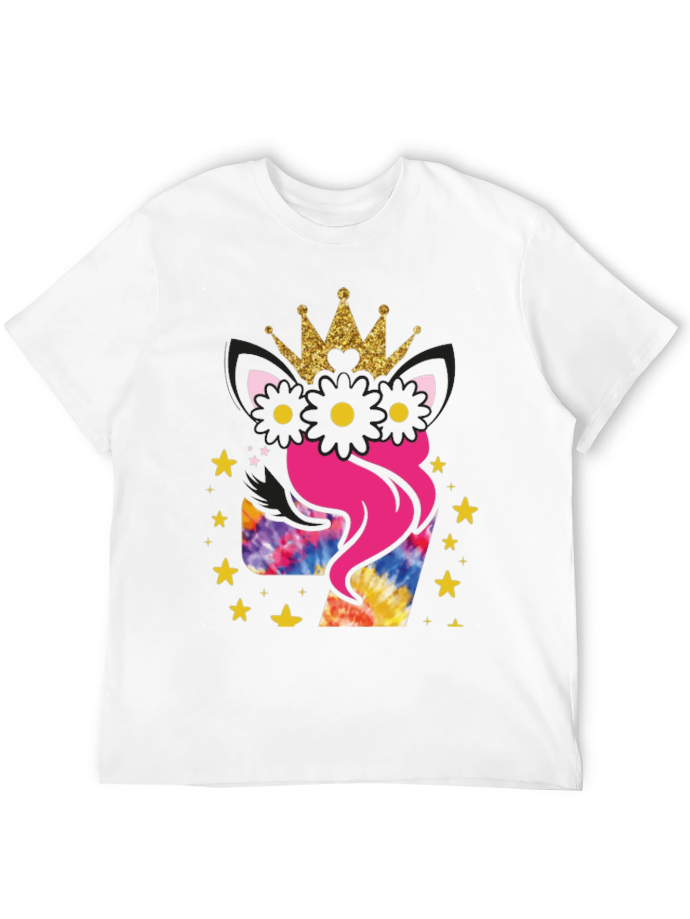 Black Girl's 7th Birthday Unicorn T-Shirt view 12